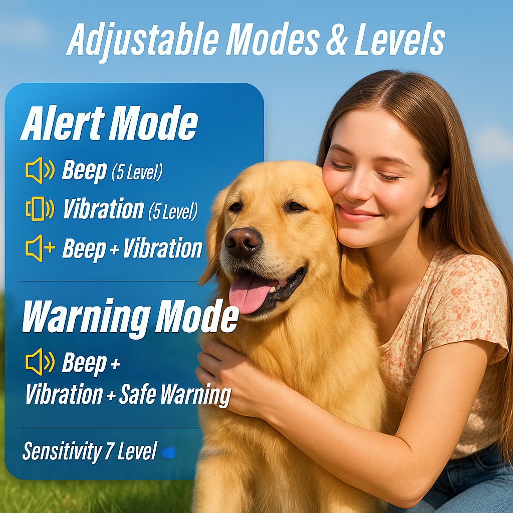 Dog Bark Collar For Large Medium Small Dogs, Smart Barking Collar, Effective No Bark Collar With Adjustable Beep Vibration Corre