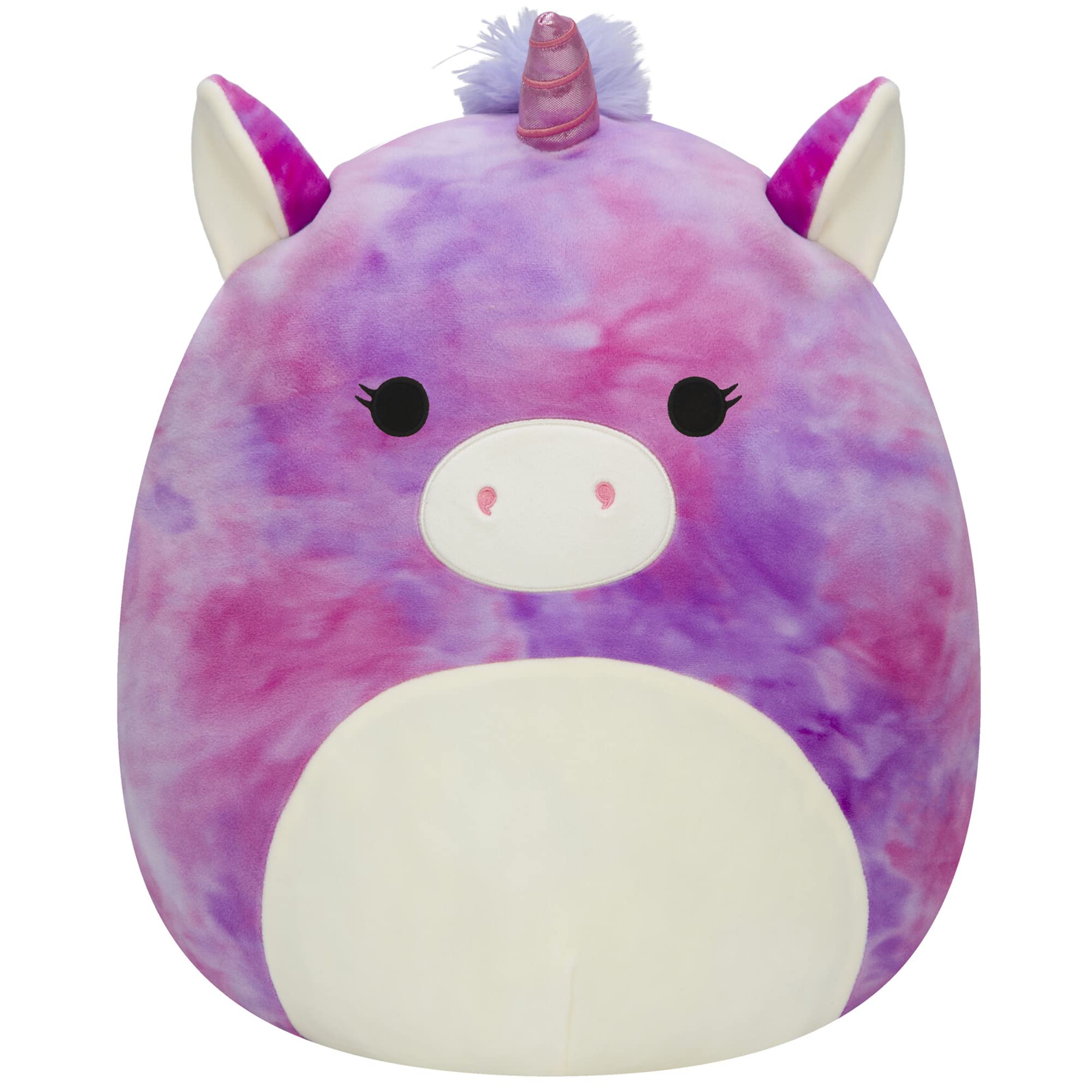 Squishmallows 14-Inch Purple And Pink Tie Dye Unicorn With White Belly And Purple Mane Plush - Add Lola To Your Squad, Ultrasoft
