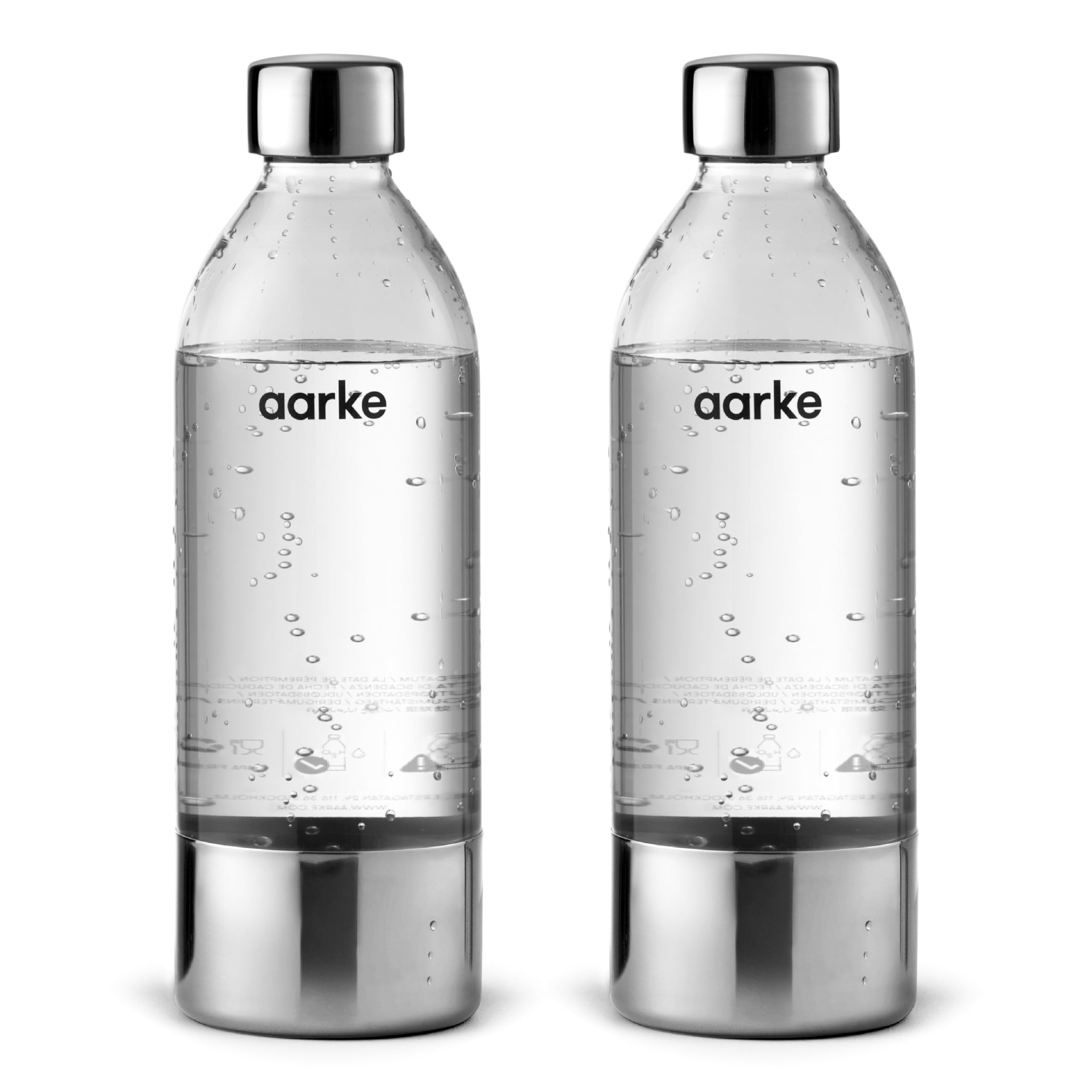Aarke Extra Pet Stainless Steel Bottle (For Use Carbonator) (1L) 2-Pack