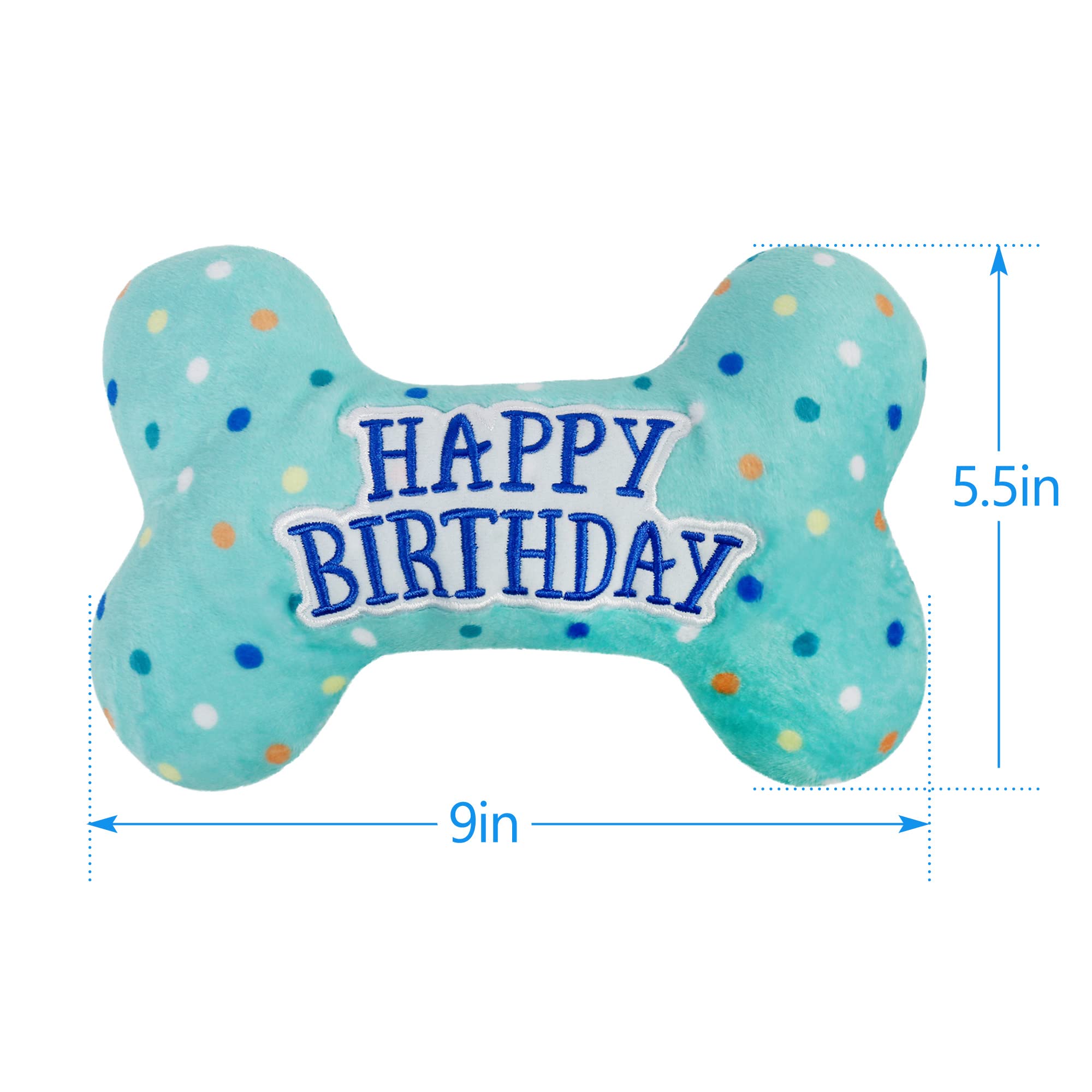 Primepets Dog Birthday Toys, Plush Dog Squeaky Toys, Dog Birthday Party Supplies, Stuffed Dog Chew Toys For Small Medium Large Dogs (Bone)
