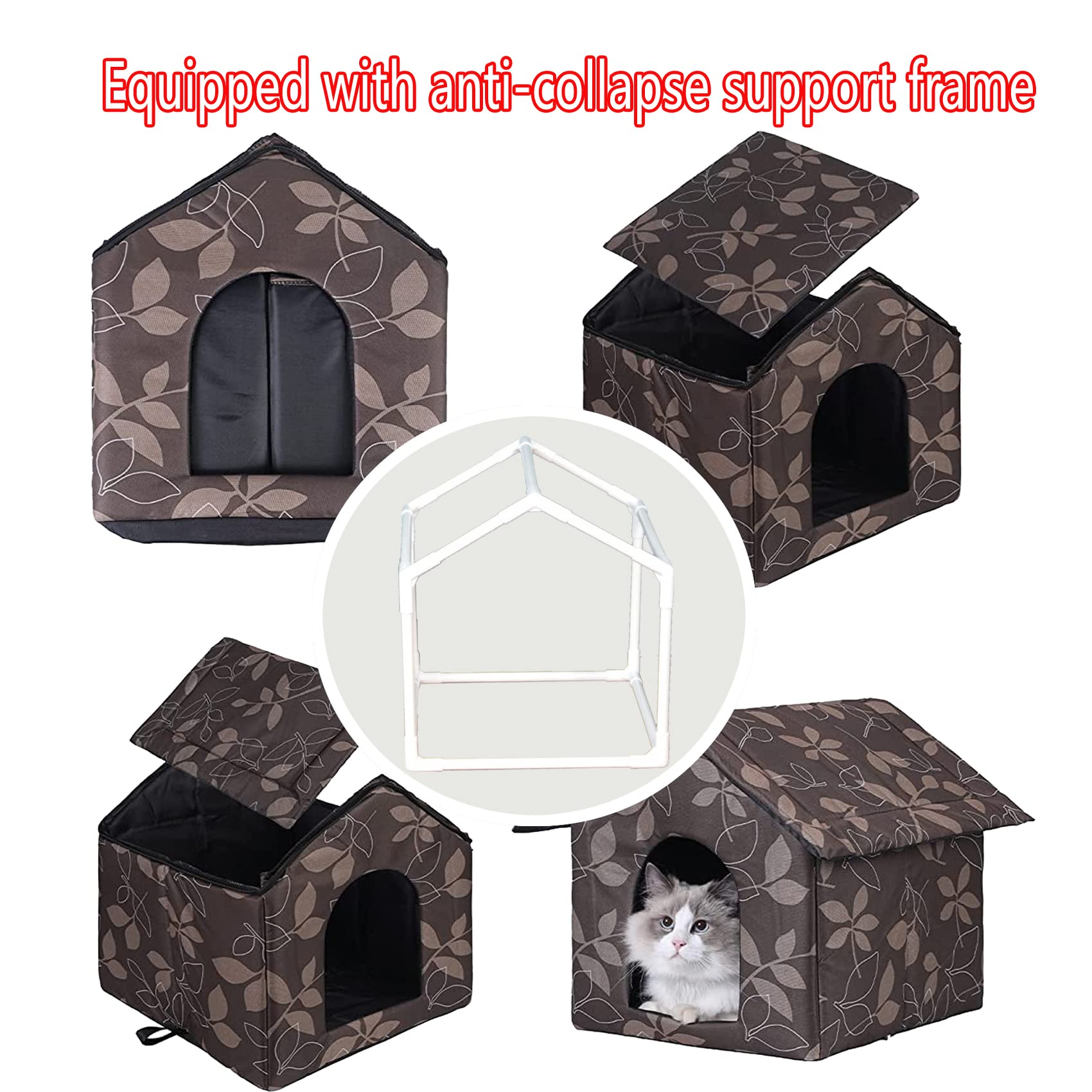 Cat Houses For Outdoor Cats Outdoor Houses For Feral Cats Dogs Cat House Cat Houses For Indoor Cats (Brown Cat House, Medium-Houses)