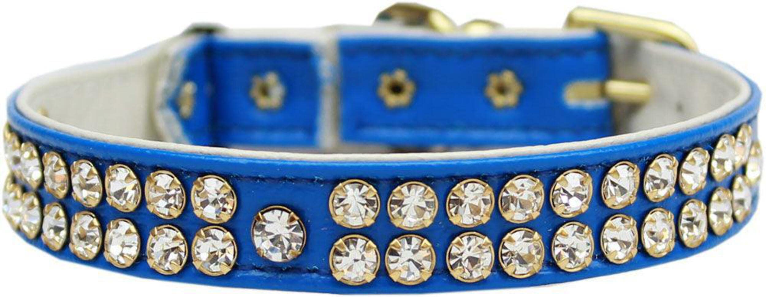 Cat Breakaway Collar, "Two Row Clear Crystal Swank" Pink 10