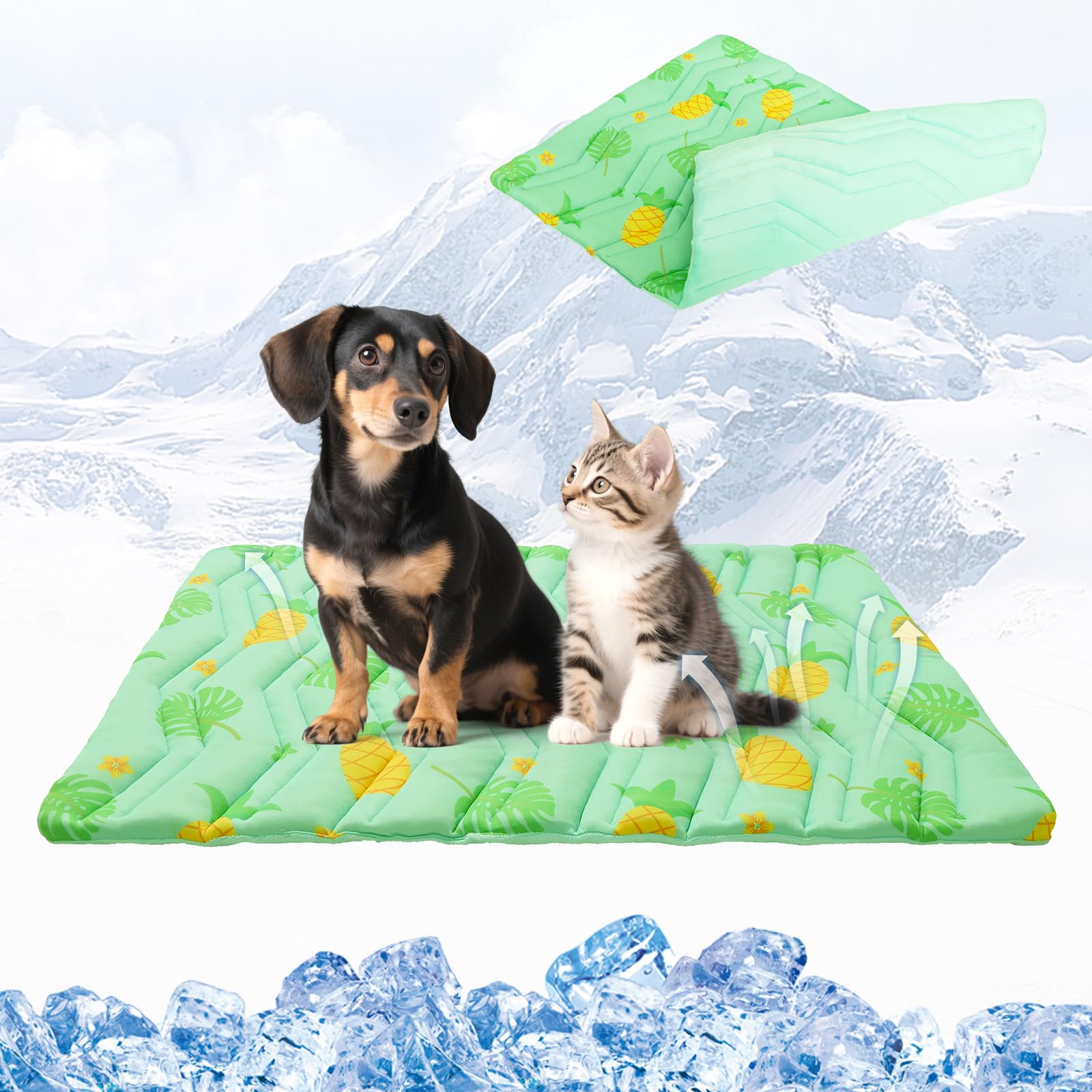 Kooltail Dog Cooling Mat, Upgraded Two Sided Cooling Pad For Dogs Cats Puppy, Soft Pet Sleeping Blanket Keep Cool In Summer With