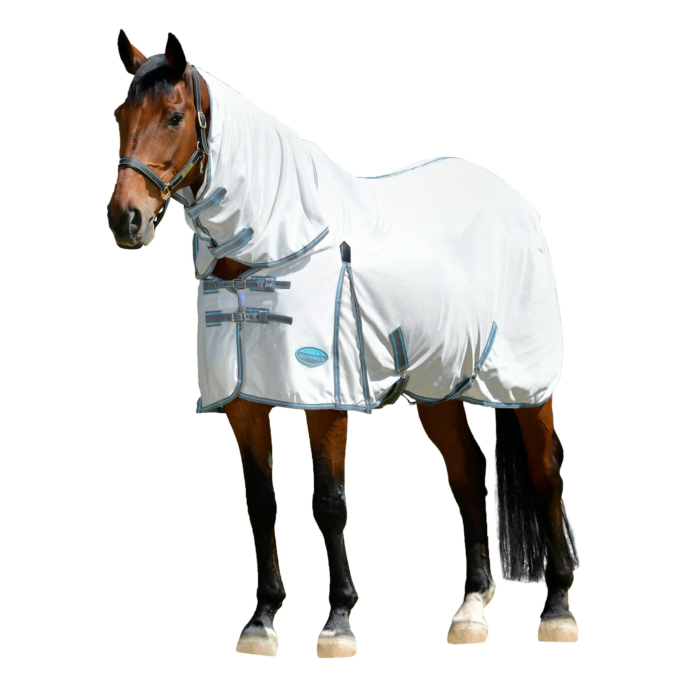 Weatherbeeta Comfitec Essential Mesh Ii Combo Neck, White/Grey/Bright Blue, 81'