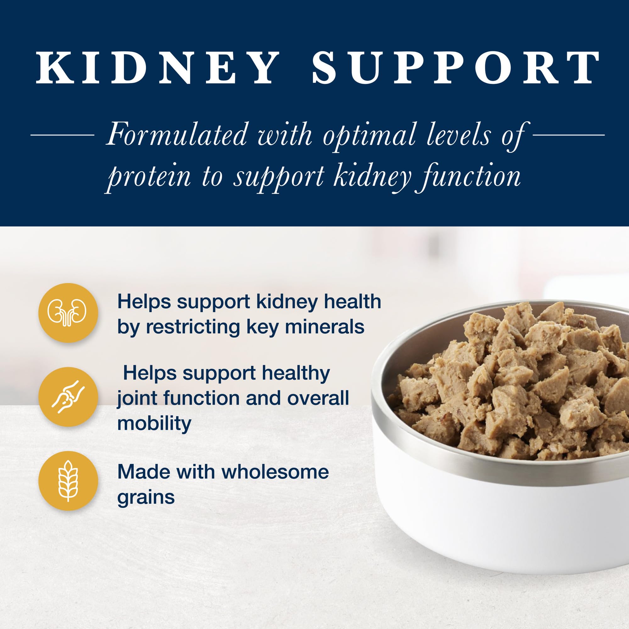 Blue Buffalo Natural Veterinary Diet K+M Wet Cat Food, Kidney + Mobility Support Formula, Veterinarian Prescription Required, Ch