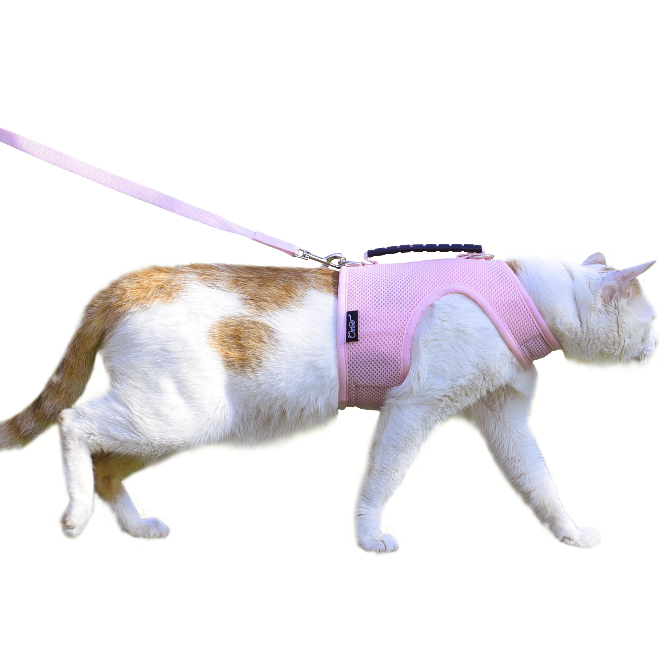 Cat Harness And Leash For Walking Escape Proof Breathable Mesh Fabric, Solid Pink, Large, Adjustable Cat Walking Jackets With Ha