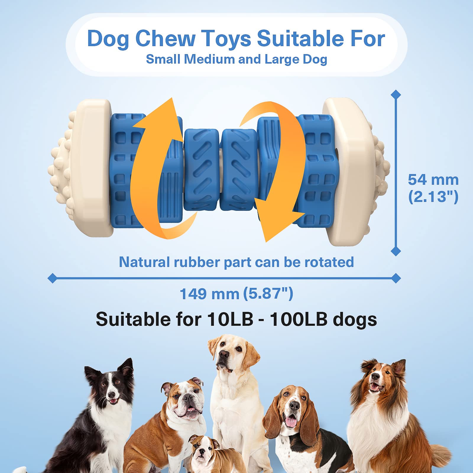 AOZOOM Tough Durable Dog Chew Toys for Aggressive Chewers, , Dog Puzzle Toys with Beef Flavor, Interactive, Safe Rubber Indestru