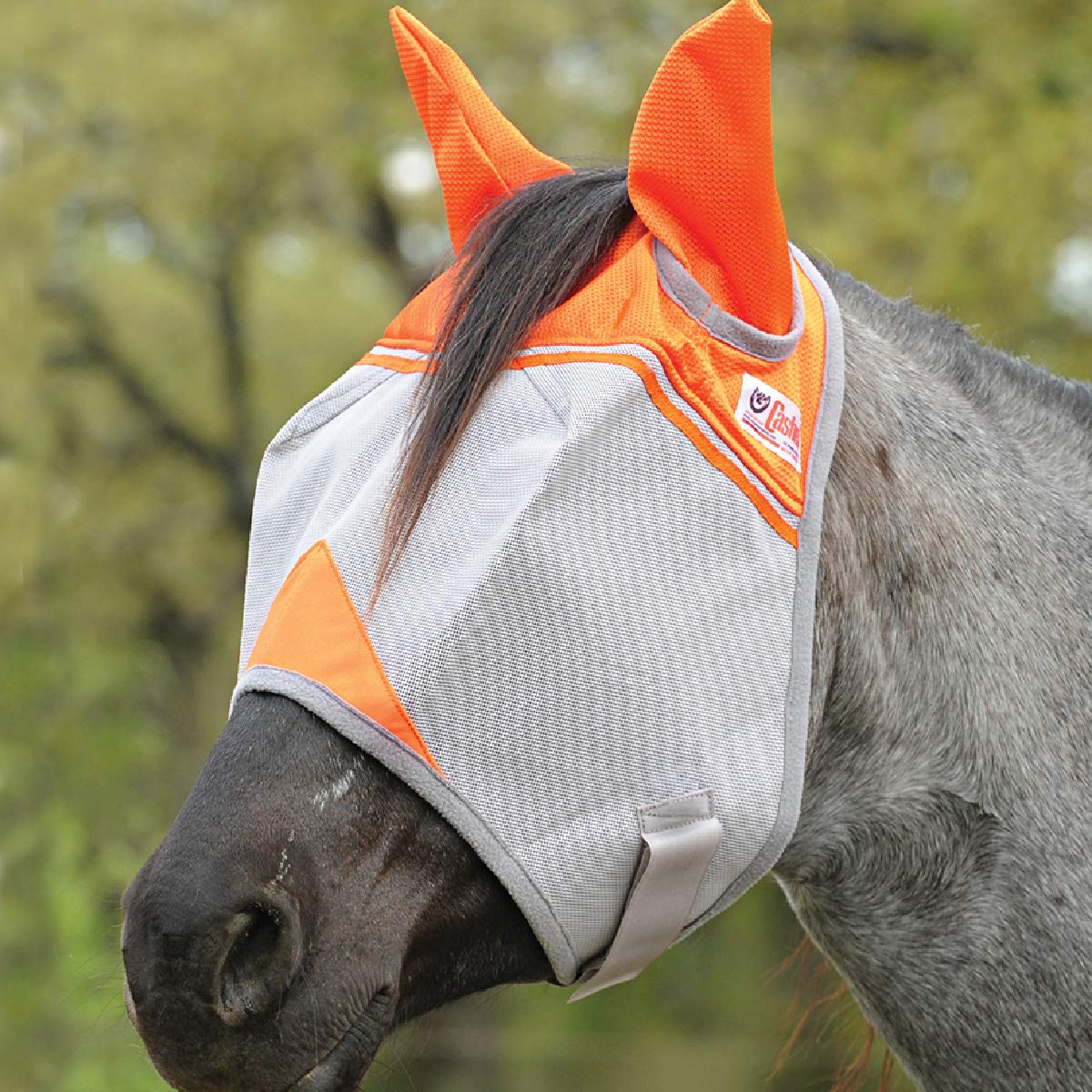 Cashel Crusader Fly Mask for Charity, Standard with Ears (Orange, Arabian)