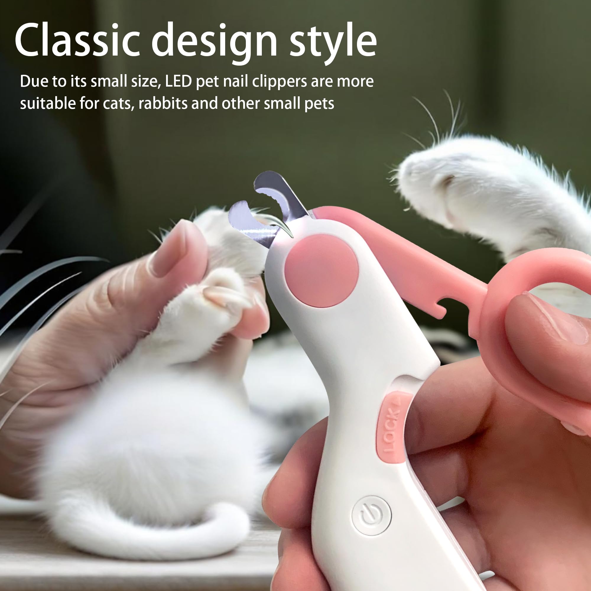 Woleigiao Pet Nail Clippers With Led Lights Cat Nail Clippers For Indoor Cats Nail Trimmer Clippers For Small Dog Nail Trimmers