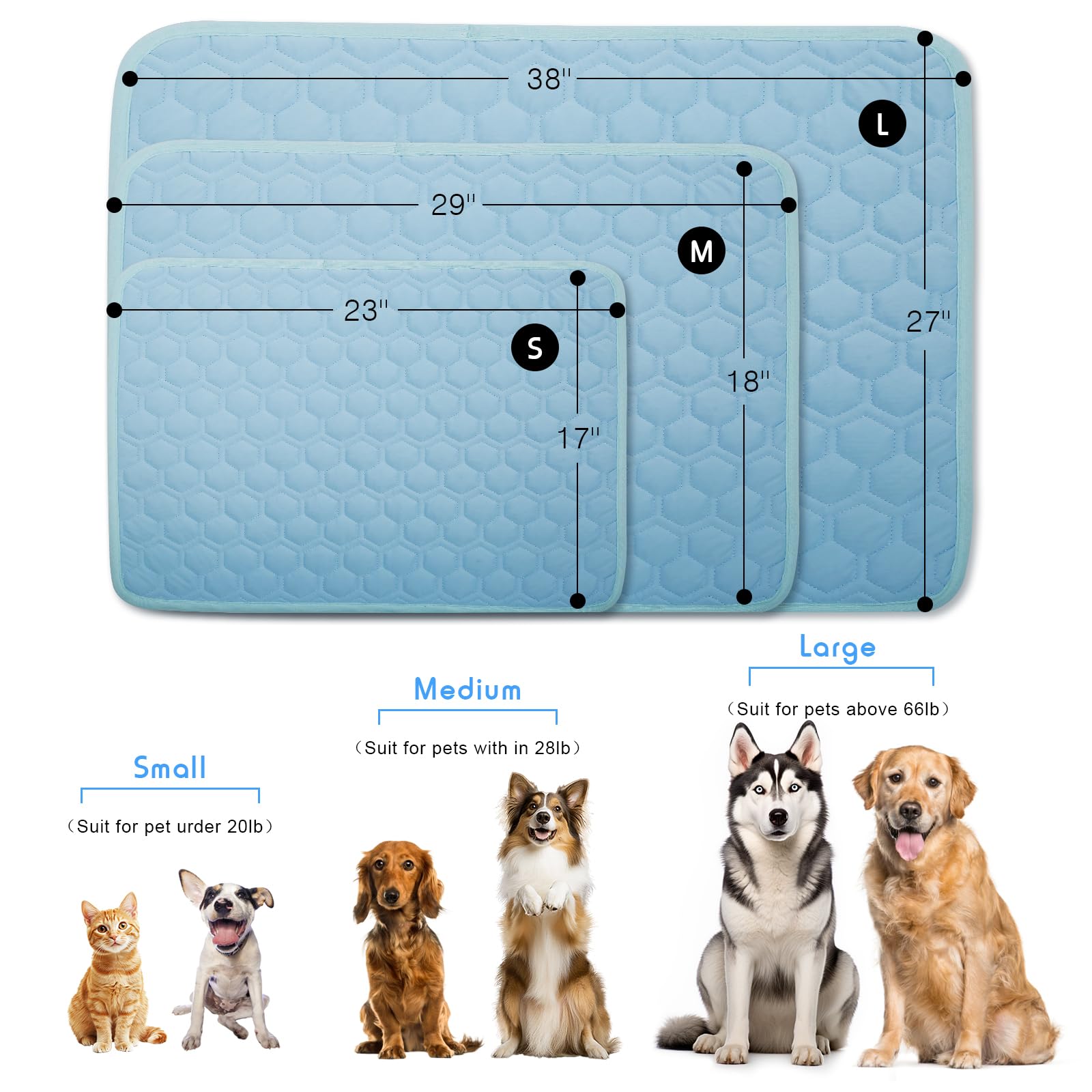 Xinchangshangmao Upgrade Dog Cooling Mat, Pet Dog Self Cooling Pad, Ice Silk Washable Cooling Mat For Dogs Cats Kennels Crates B