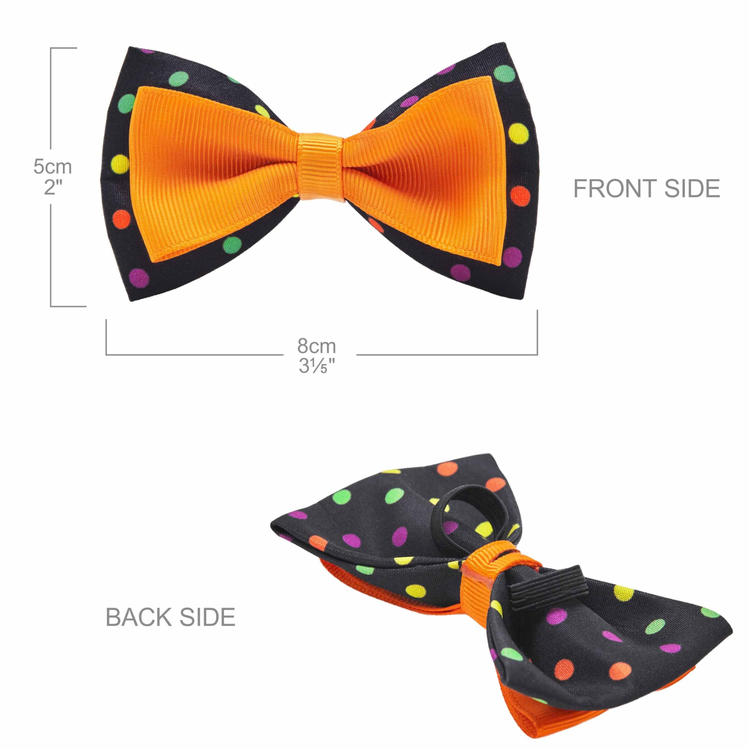 Blueberry Pet Halloween Polka Dot Adjustable Dog Collar With Detachable Bowtie, Small, Neck 12'-16'