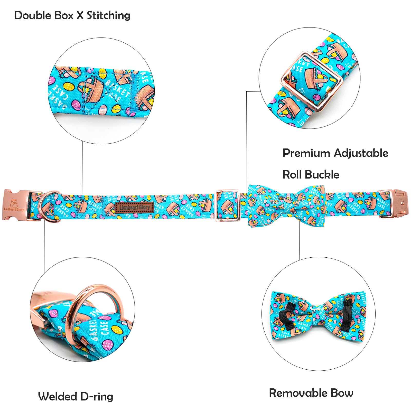 Lionheart Glory Easter Day Dog Collar With Bow For Large Dogs