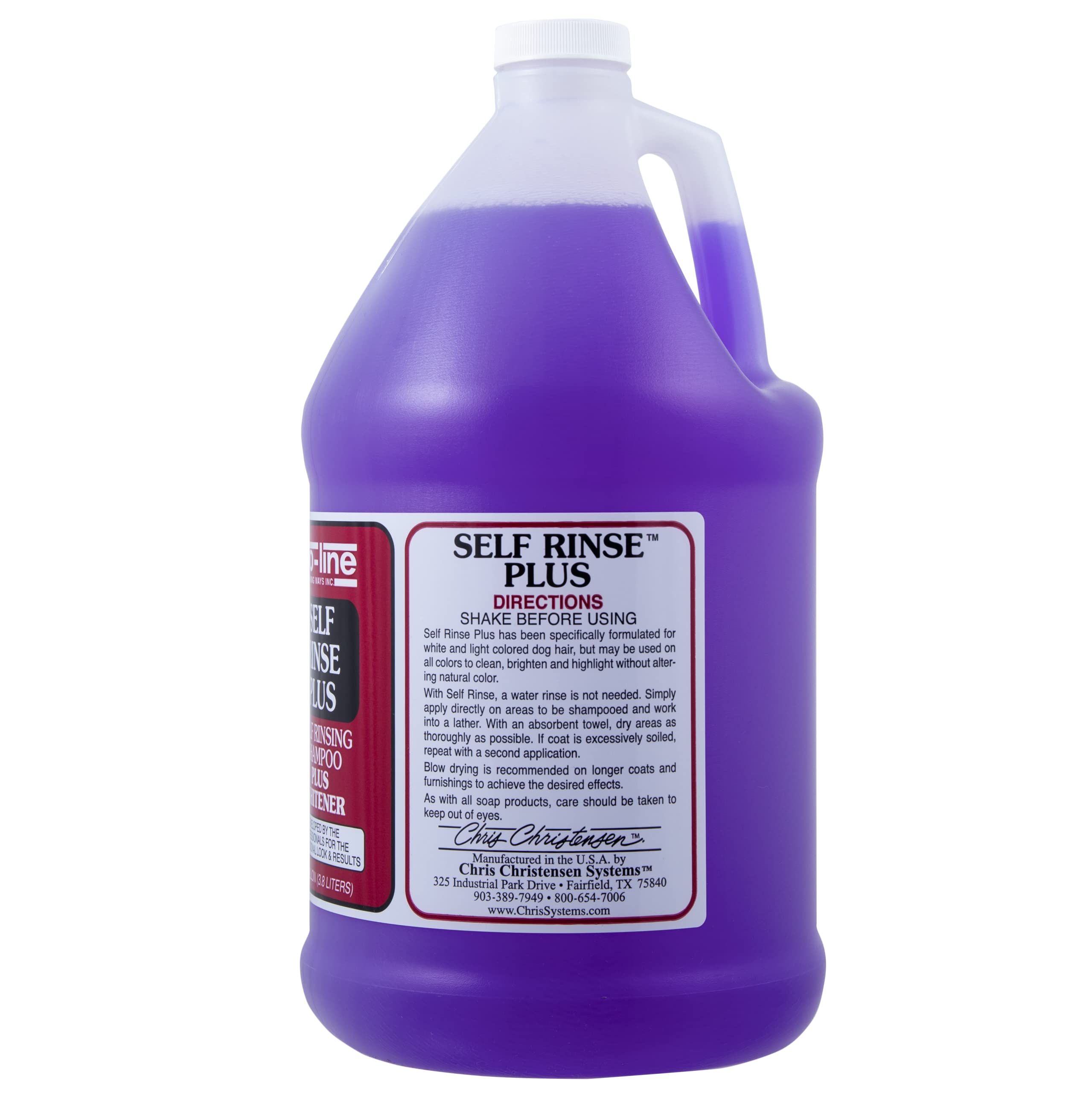 Chris Christensen Proline Self Rinse Plus Dog Shampoo, Groom Like A Professional, Brightens And Whitens, No Rinse Cleaner, Made In Usa