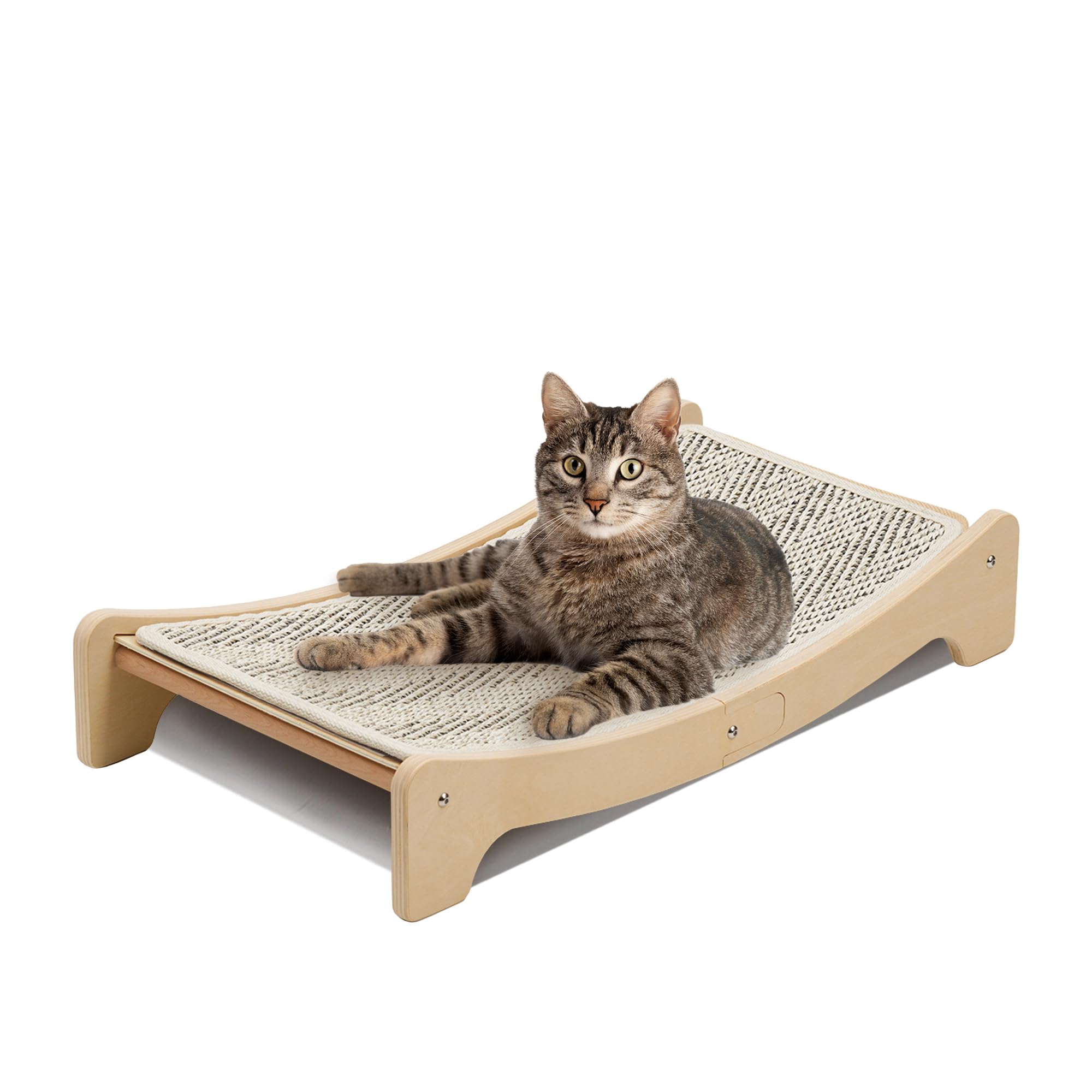 Petkaray Sisal Cat Scratching Board, Curved Sisal Cat Scratcher, Large Indoor Kitty Scratch Pad, Heavy Duty Arc Lounge Bed For K
