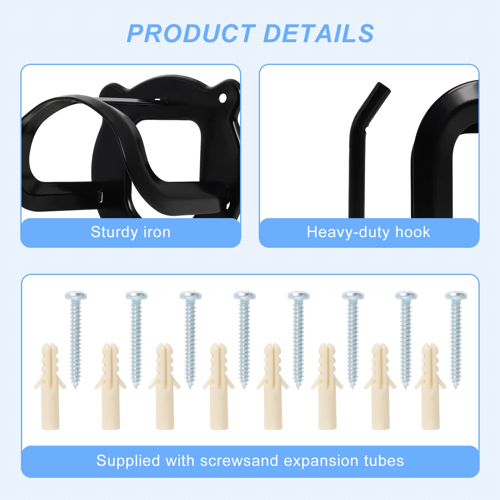 24 Counts Horse Bridle Rack, Bridle Bracket Bridle Hooks with Tubes and Screw, Horse Tack Storage Halter Hanger Metal Bridle Hol