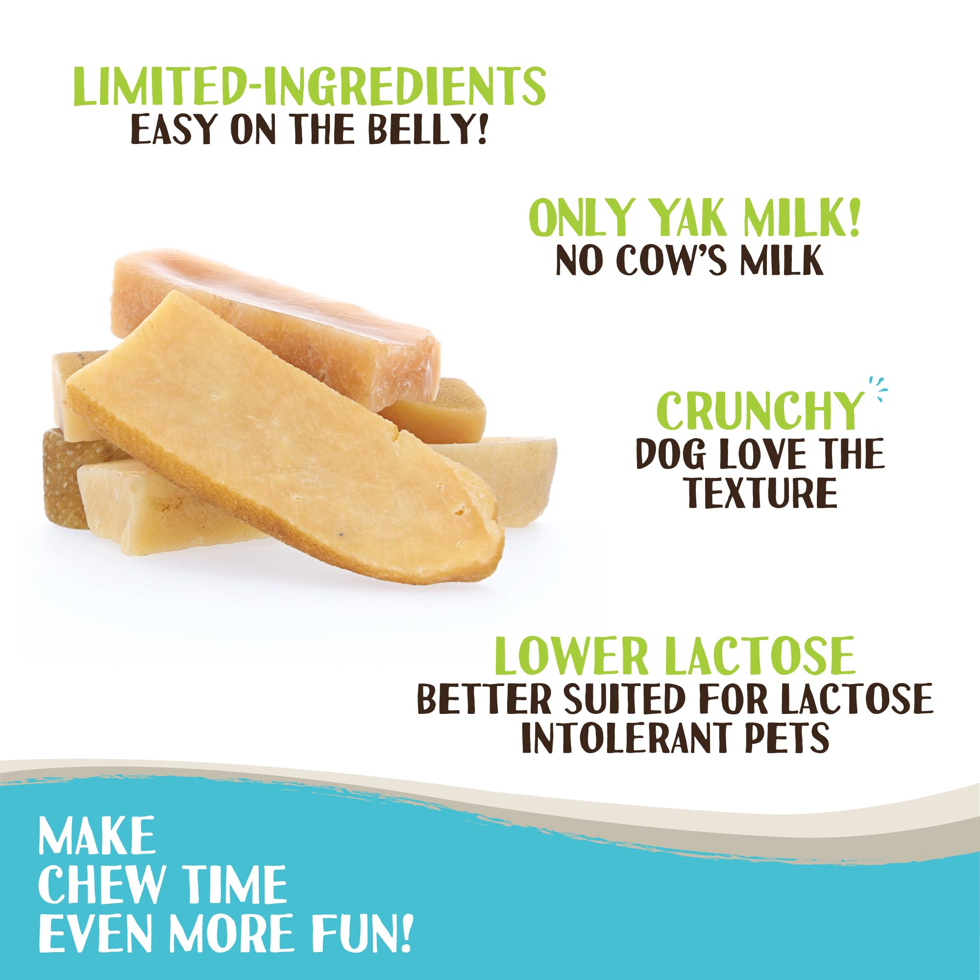 Raw Paws Himalayan Yak Chews for Dogs, Small Chews (10 Count) - Packed in USA - Tibetan Yak Cheese Dog Chew for Small Breeds - H