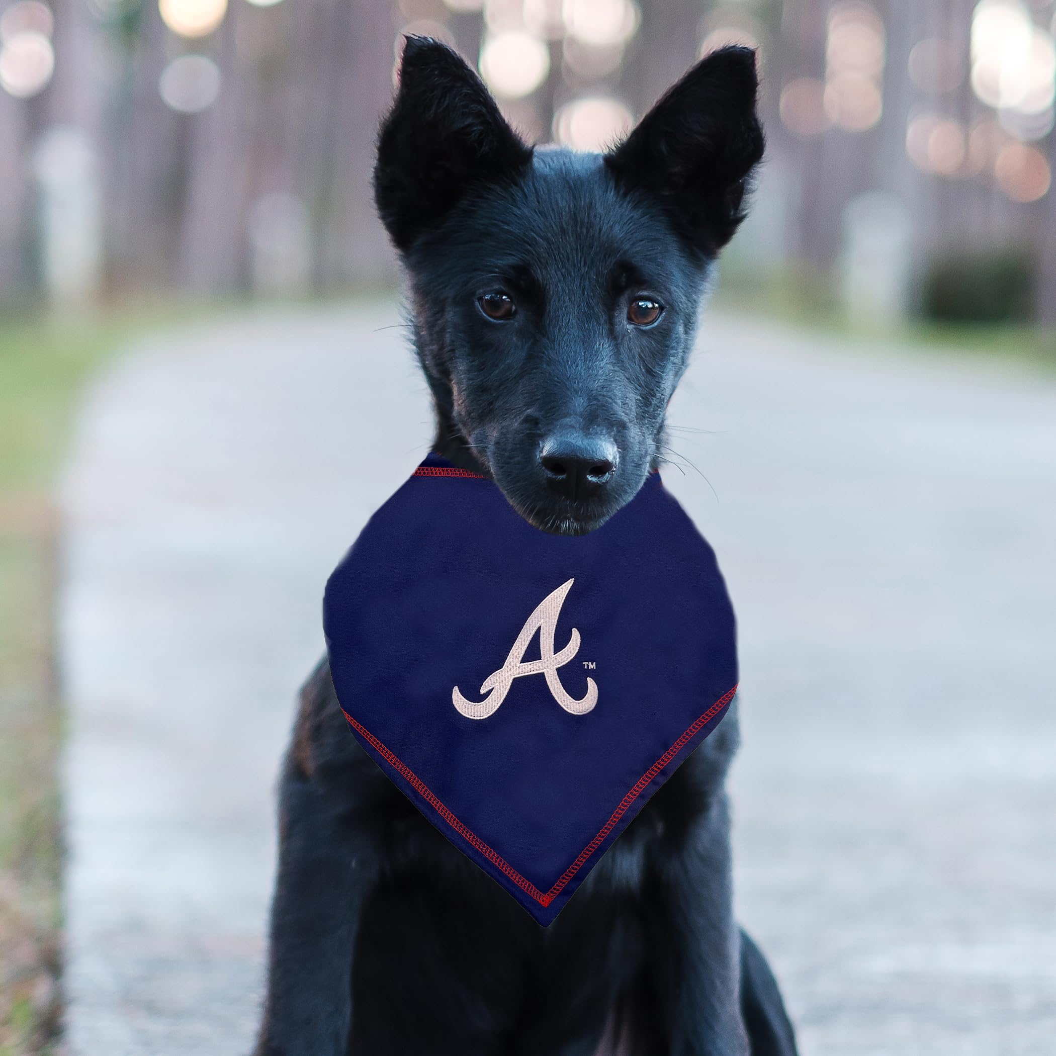 Pets First Mlb Atlanta Braves Tie Bandana, Large/X-Large. Dog Bandana Scarf Bib For Pet Cat Dog. The Ultimate Game-Day, Party Ba