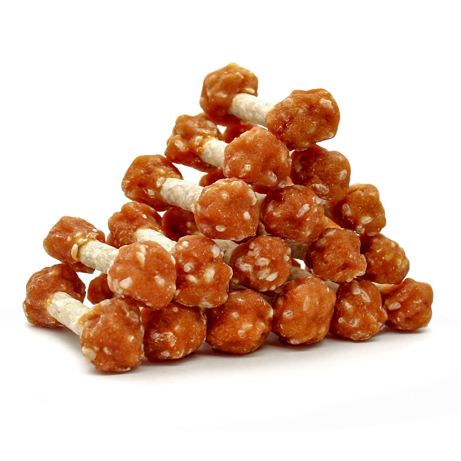 MON2SUN Dog Treats, 9oz Mini Rawhide Chews, Chicken Dumbbells with Rice for Small Dogs & Toy Breed, Crunchy and Healthy (2.5 Inc