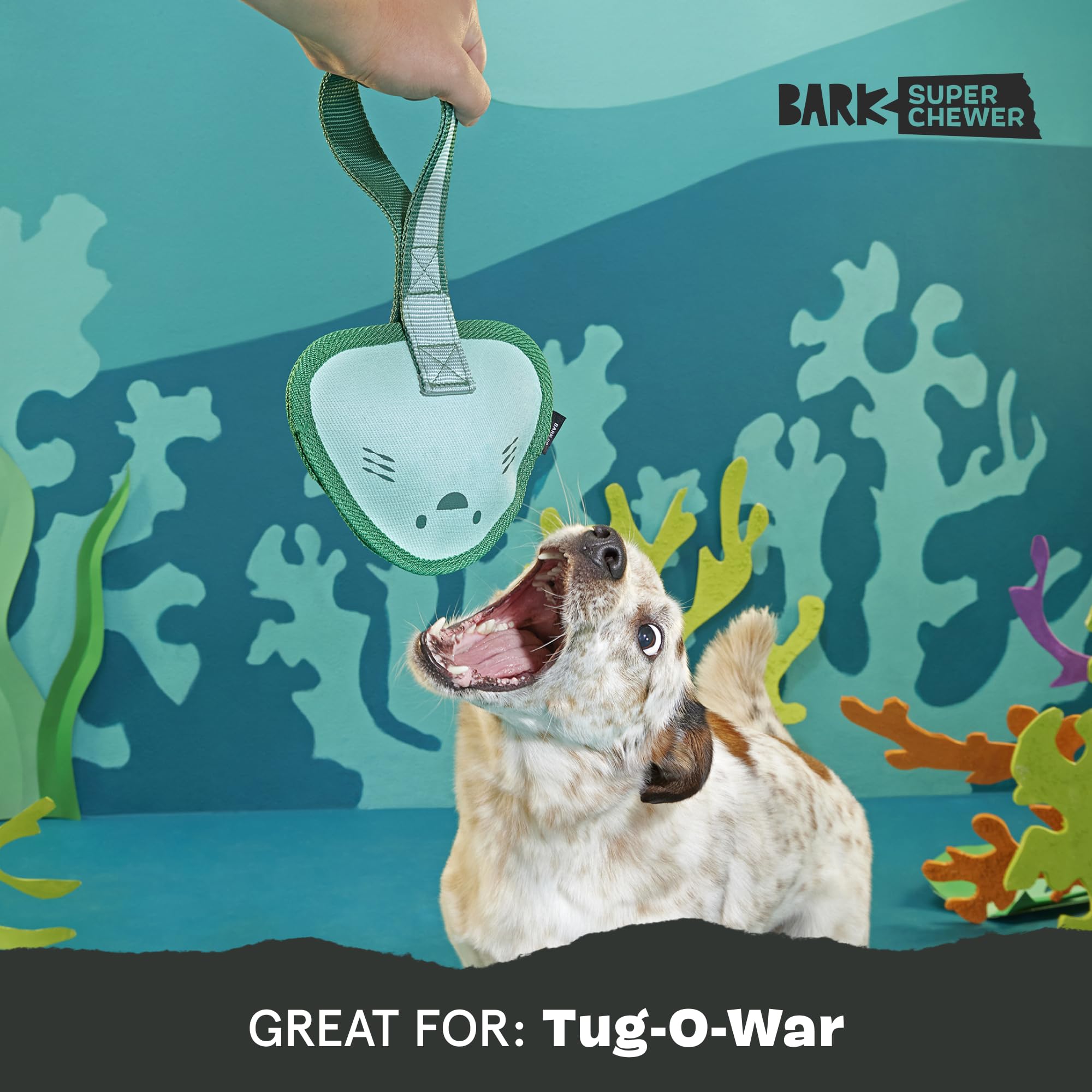 Barkbox Flingray Dog Toy for Large Aggressive Chewers - Durable Rubber, Squeaky Core, Perfect for Tough Play, Large Size