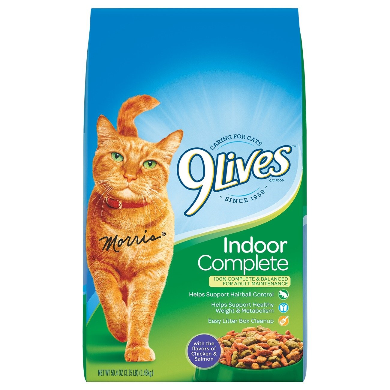 9Lives Indoor Complete Dry Cat Food, 3.15 lb. Bag, 4 Count
