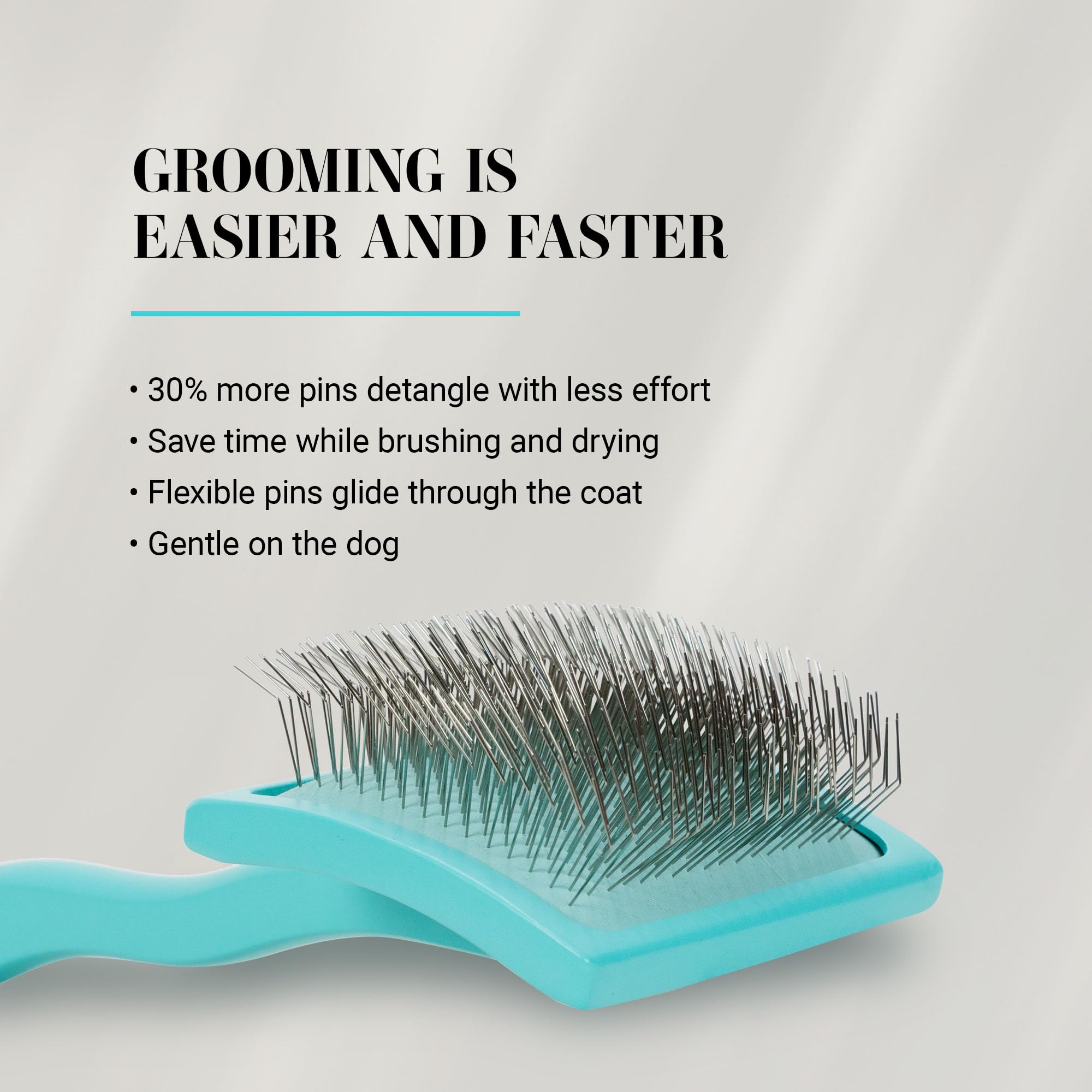 Chris Christensen Big G Dog Slicker Brush for Medium Teal Dogs, Perfect for Goldendoodles, Labradoodles, Poodles - Professional Grooming Tool