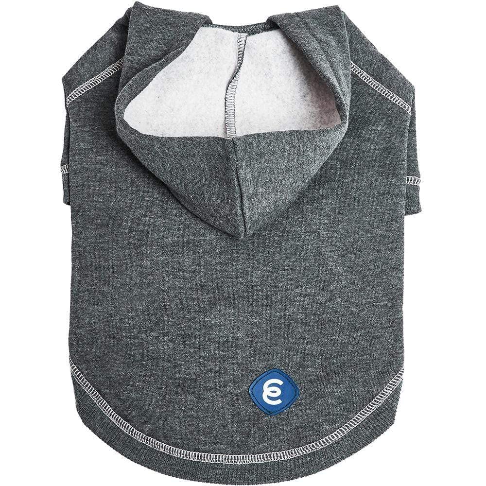 Blueberry Pet Essentials Soft & Comfy Better Basic Cotton Blend Dog Hoodie Sweatshirt In Charcoal Grey, Back Length 22', Pack Of 1 Jacket For Dogs