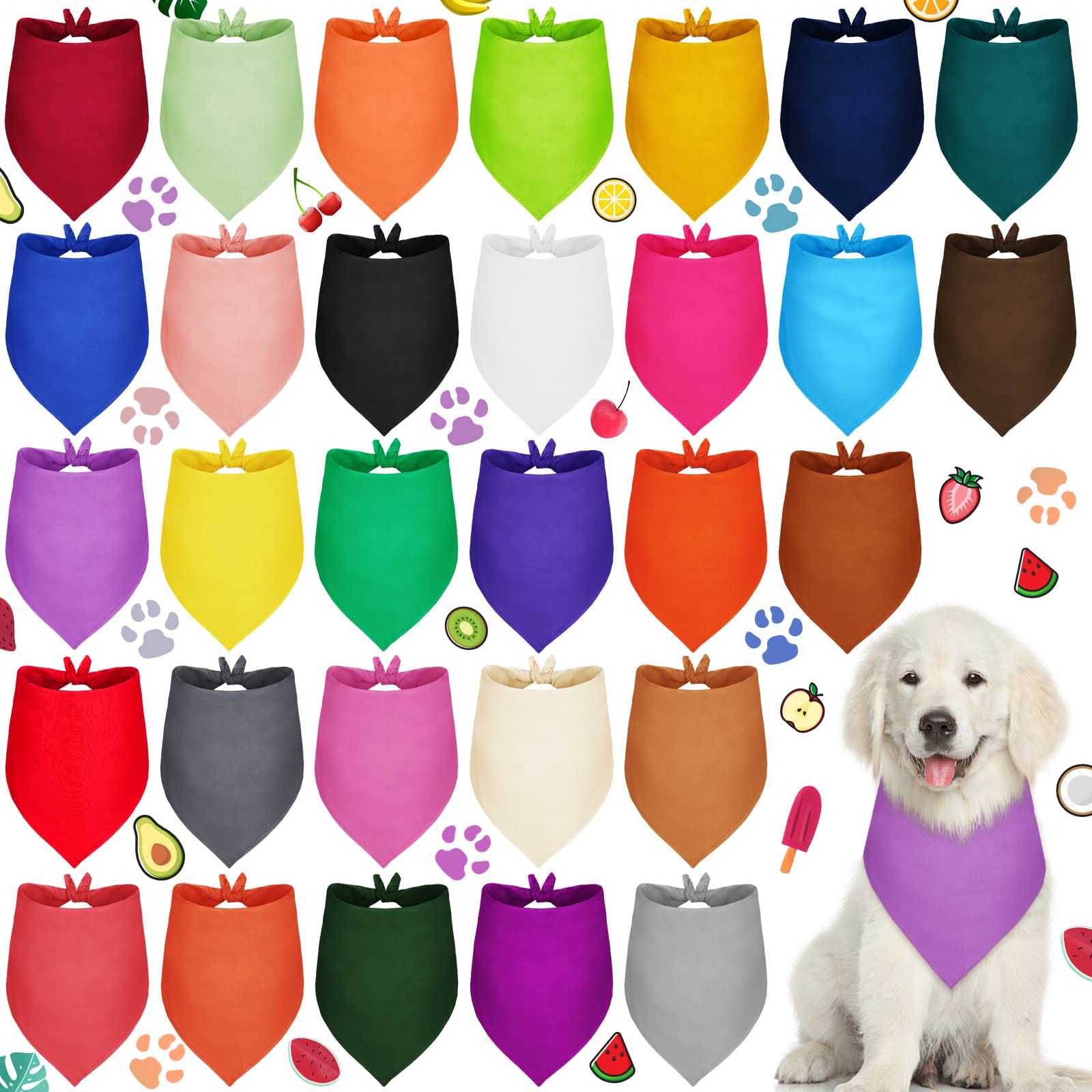 Saintrygo 30 Pcs Dog Bandanas Bulk Sublimation Plain Bandanas Bulk For Christmas Birthday Doggy Heat Transfer Triangle Scarf Washable Adjustable Bandana For Small Medium Large Pets Dogs(L)