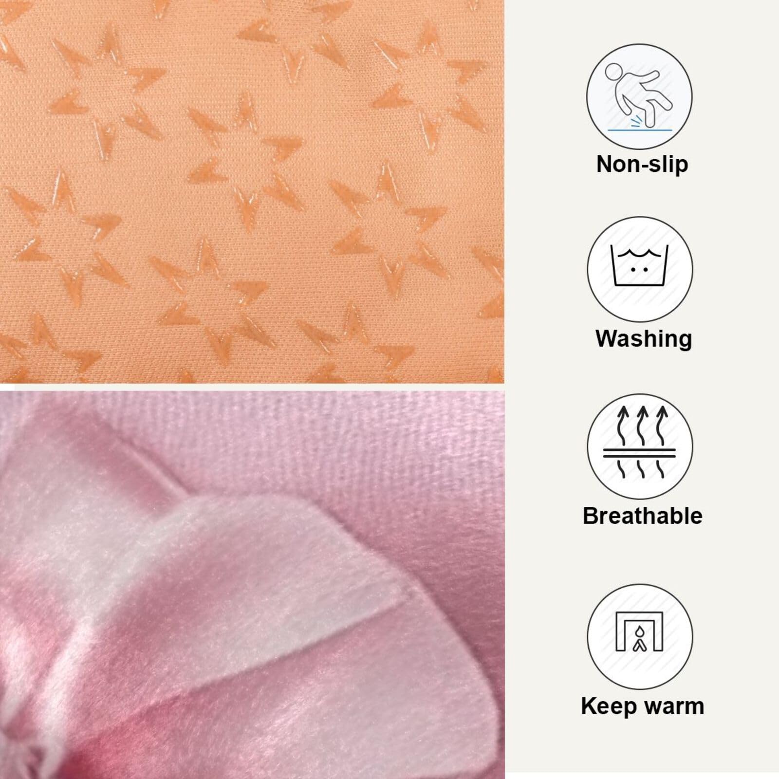 Coikll Pink Bows Pet Bed Pad Soft Dog Bed Mat With Anti-Slip Bottom, Machine Washable Crate Pad Mattress For Dog Sleeping- 24 *