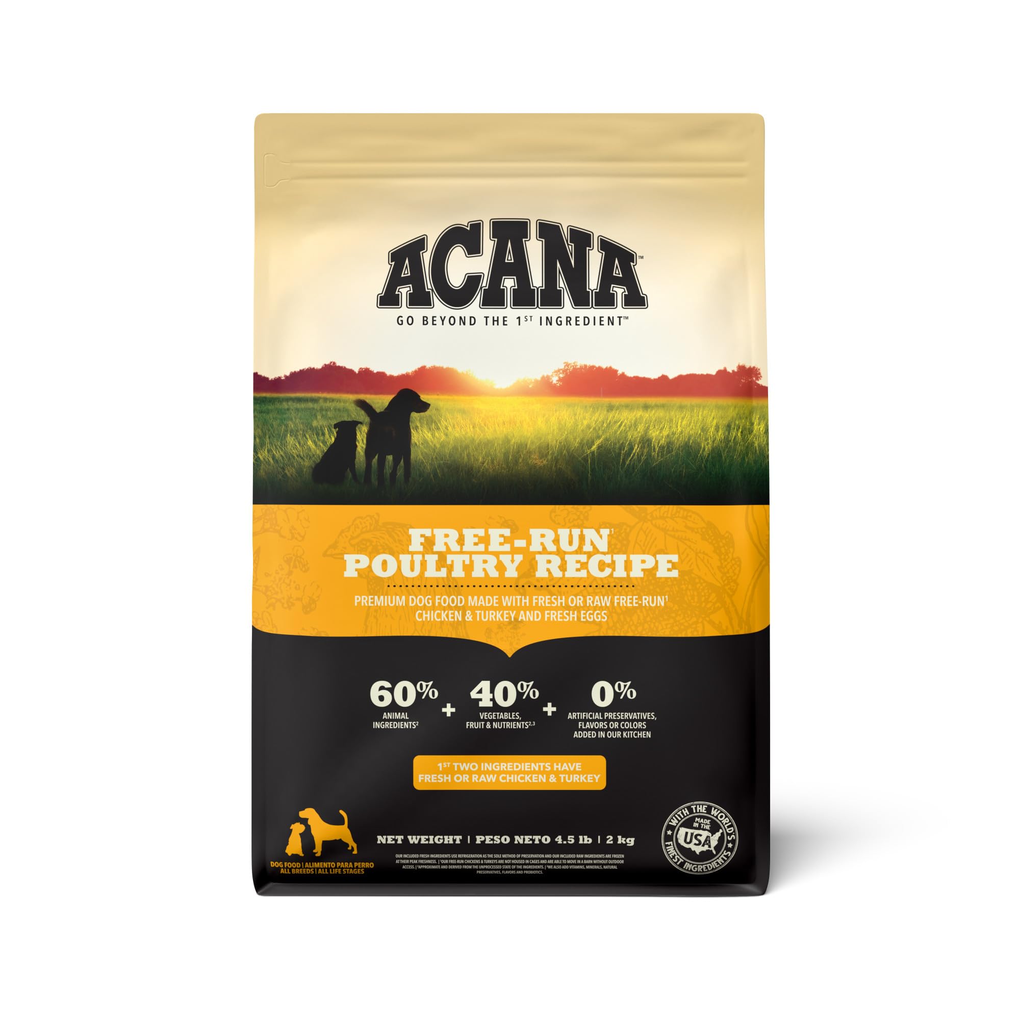 ACANA Grain Free Dry Dog Food, Free-Run Poultry Dog Food Recipe, 4.5lb