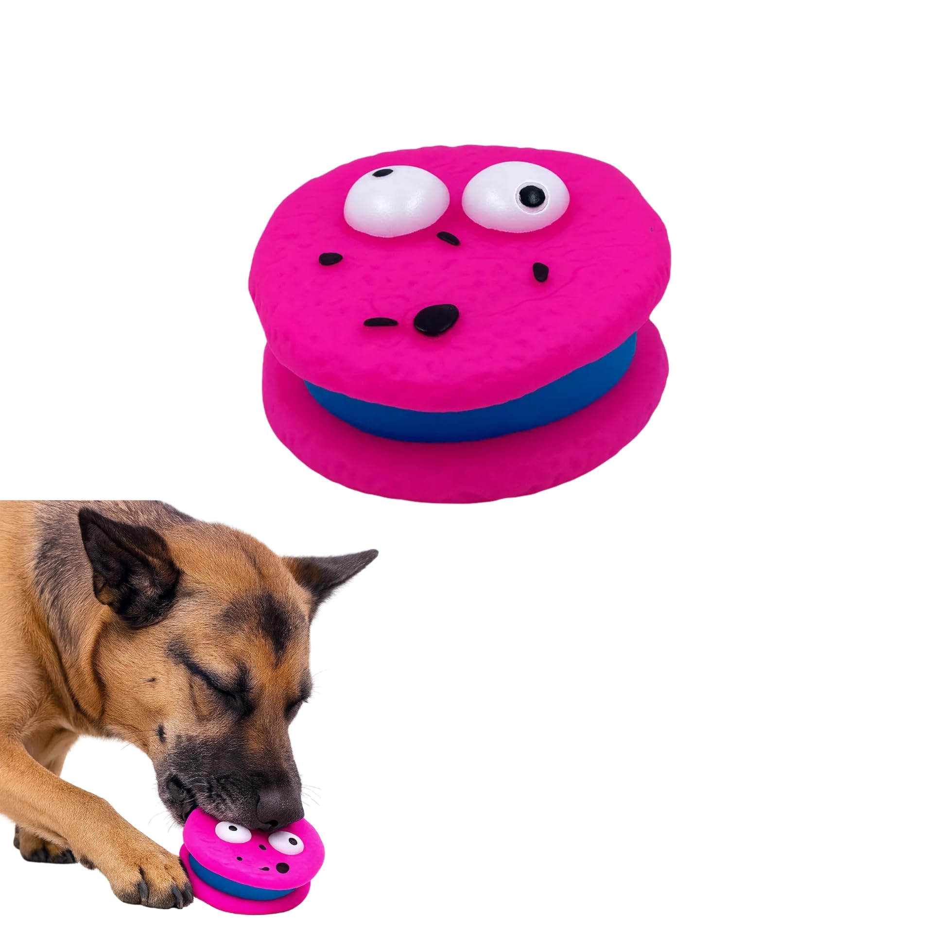 Luxury Paws Donut Shape Squeaky Dog Toy | Rubber Chew Toy for Puppies & Pets | Colorful, Durable, Interactive Sound Toy for Smal