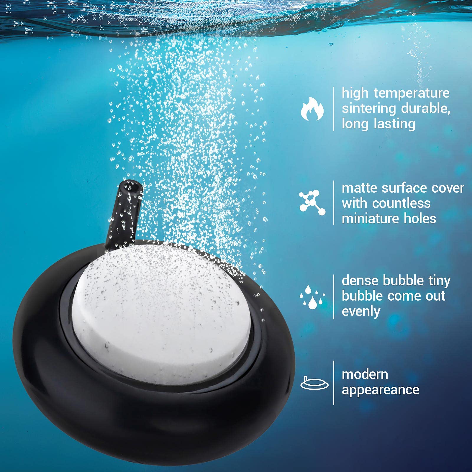Hygger Mini Aquarium Air Stone,Small Bubble Stone Fish Tank Oxygen Stone Ultra Silent Deep Dissolving Oxygen Diffuser Kit For Aq