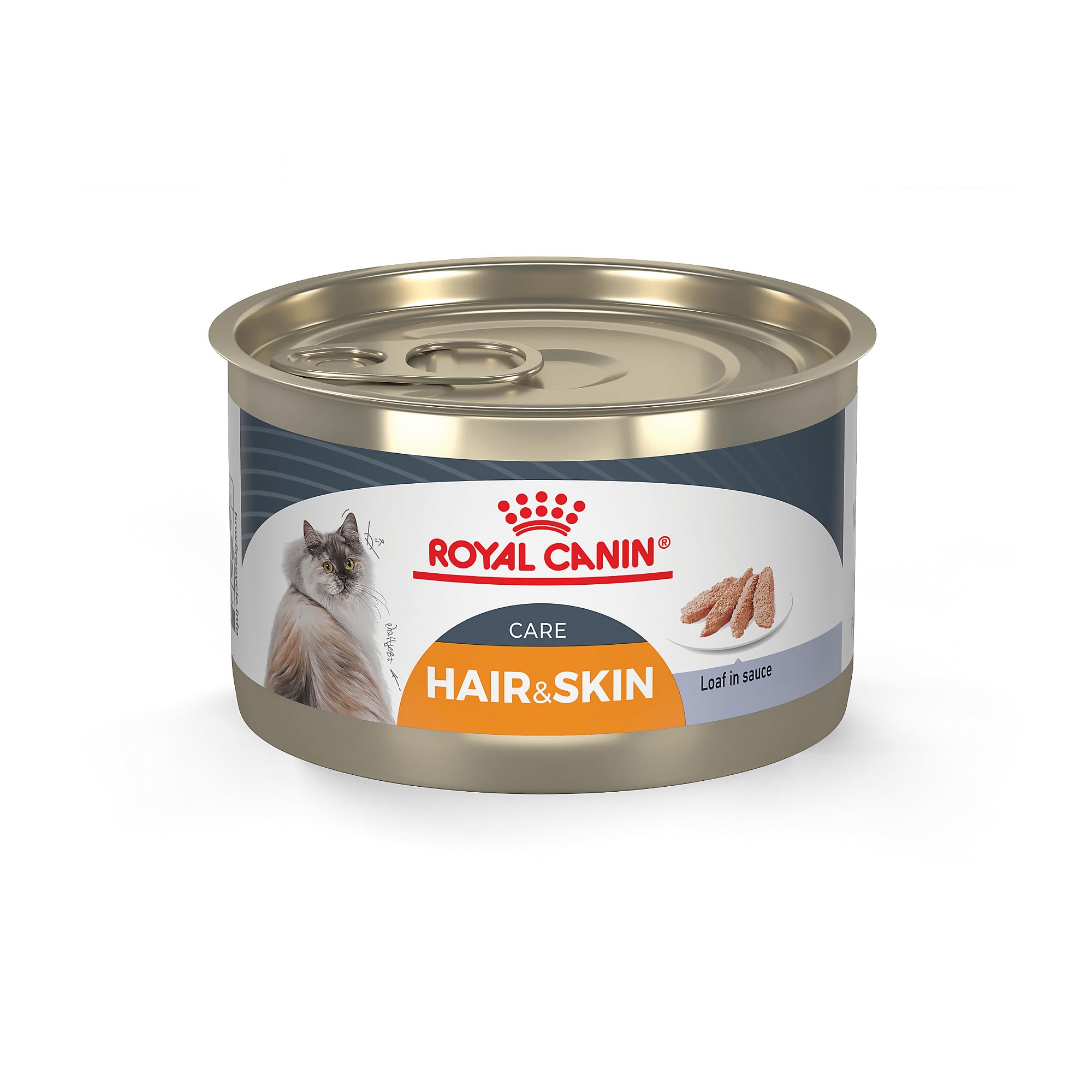 Royal Canin Feline Care Nutrition Hair & Skin Care Loaf in Sauce Canned Cat Food, 5.1 oz can (24-count)
