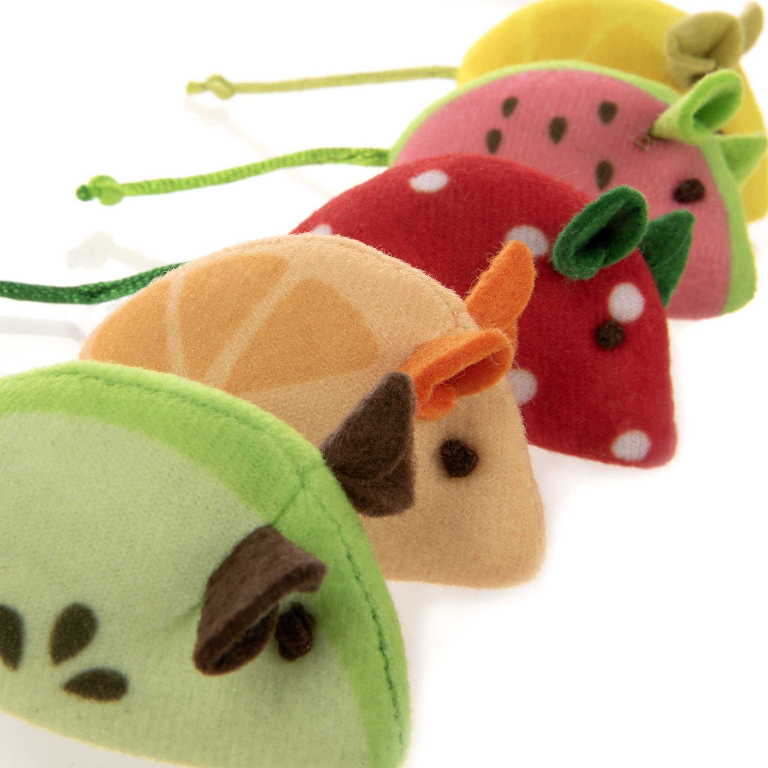 Smartykat (5 Count Skitter Slices Plush Catnip Cat Toys - Multi Color, 5 Count (32154)