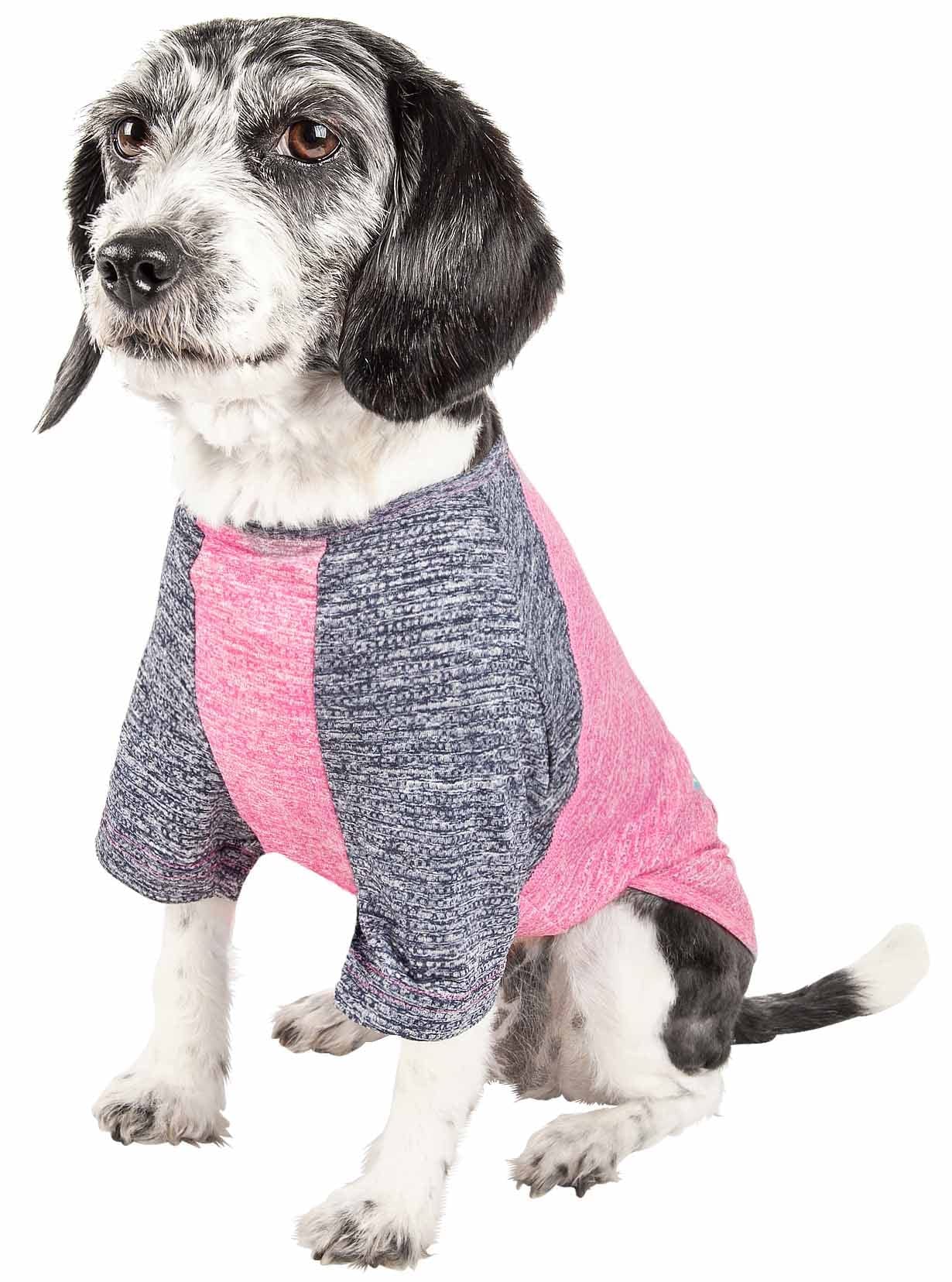 Pet Life ® Active 'Hybreed' 4-Way Stretch Two-Toned Performance Dog T-Shirt Medium