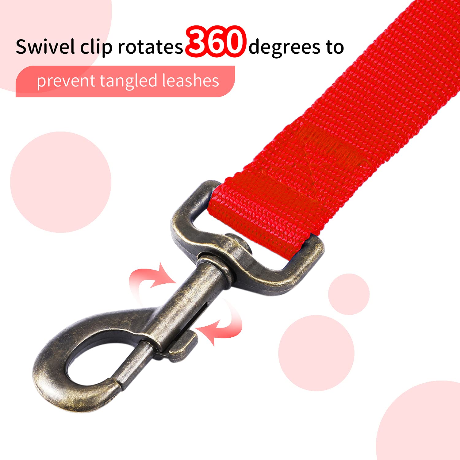 Hikiss Long Dog Leash Obedience Recall Training Agility Lead With Thickening Material For Large Dog - 15Ft 20Ft 30Ft 50Ft 100Ft Training Leash(Red 30Ft)