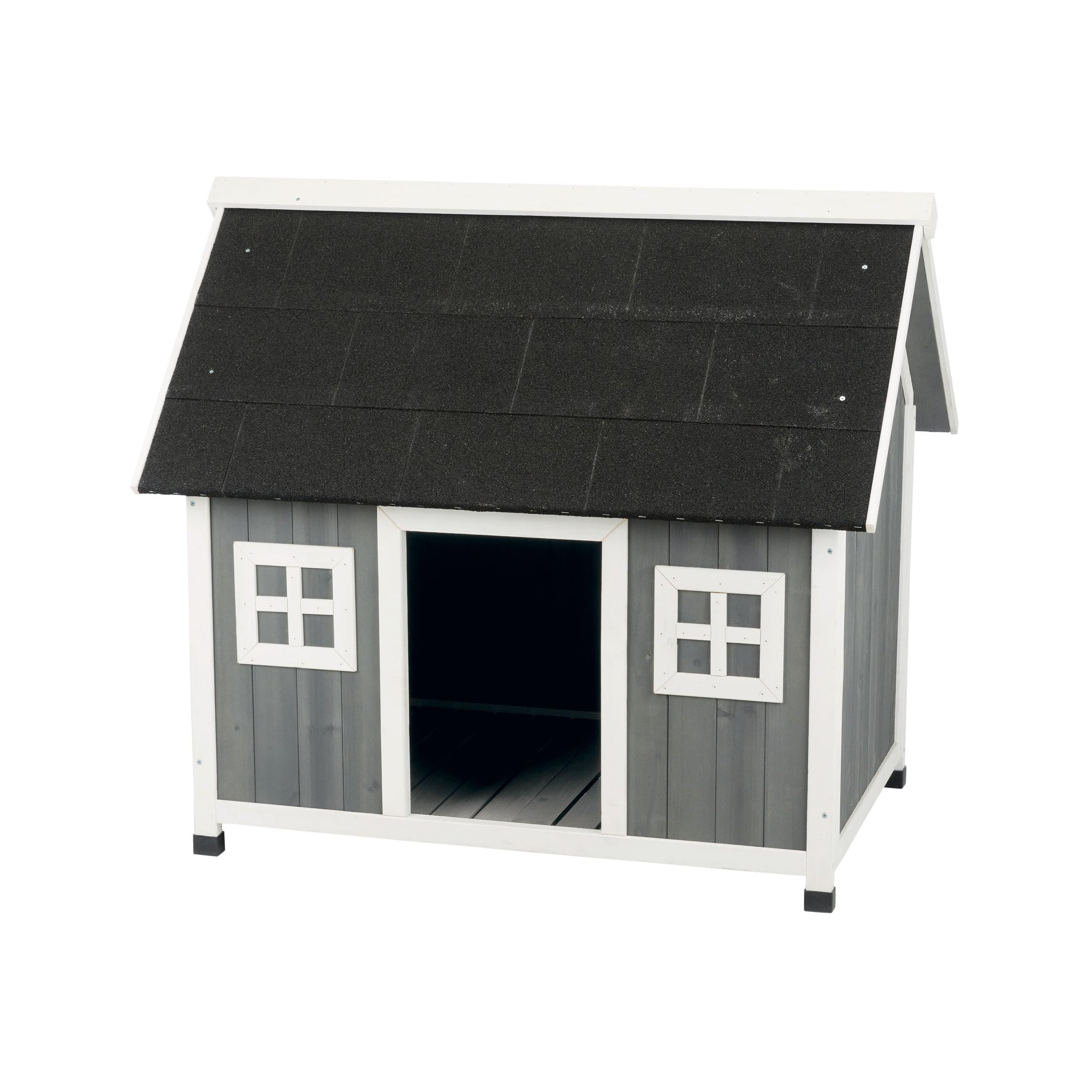 Trixie Natura Barn Style Dog House - Large Dog House Outdoor With Weatherproof Sealer & Peaked Roof, Wooden Dog House With Adjus