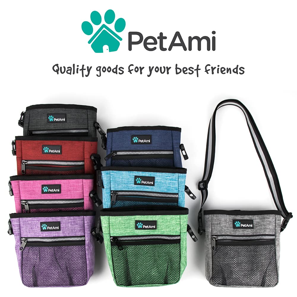 PetAmi Dog Treat Pouch, Pet Treat Pouch for Training, Dog Walking Bag Holder for Kibbles, Pet Food Toy, Dog Trainer Essentials S