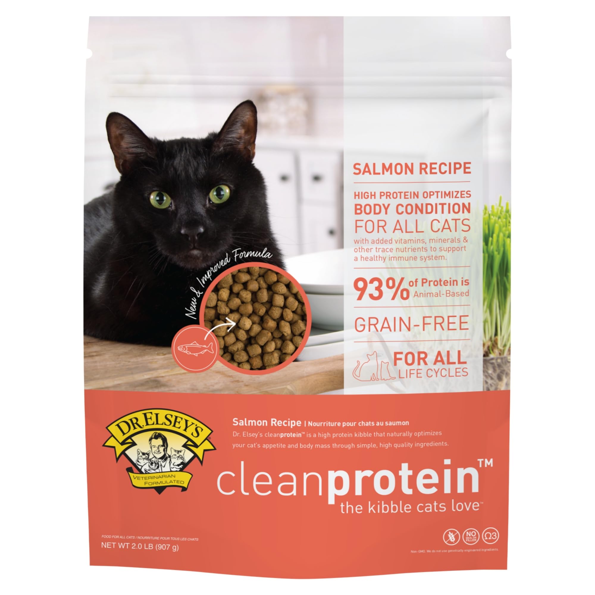 Dr. ElseyS Cleanprotein Salmon Formula Dry Cat Food, 2 Pound (Pack of 1)