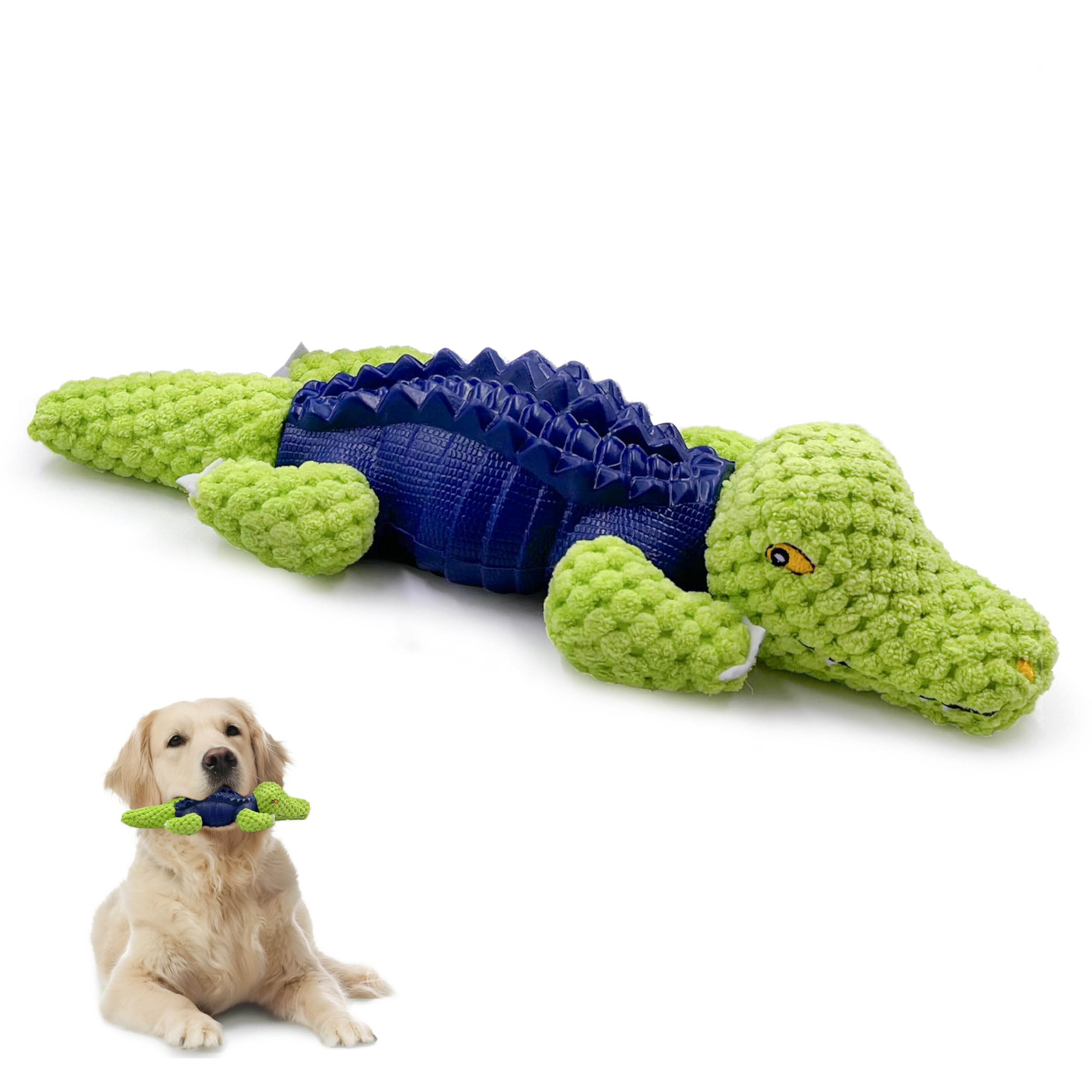 Dog Chew Toys for Small and Medium Breeds, Squeaky Dog Toys Plush, Interactive Dog Toys to Keep Them Busy, Alligator Dog Puzzle 