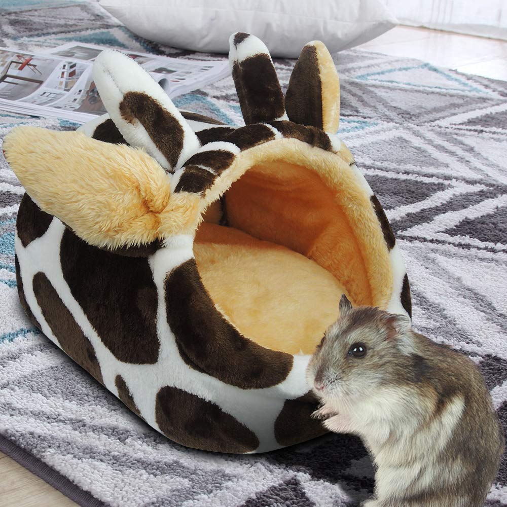 Homeya Small Animal Pet Bed, Sleeping House Habitat Nest For Guinea Pig Hamster Hedgehog Rat Chinchilla Hideout Bedding Snuggle Sack Cuddle Cup Cage Accessories With Removable Washable Mat(Blue)