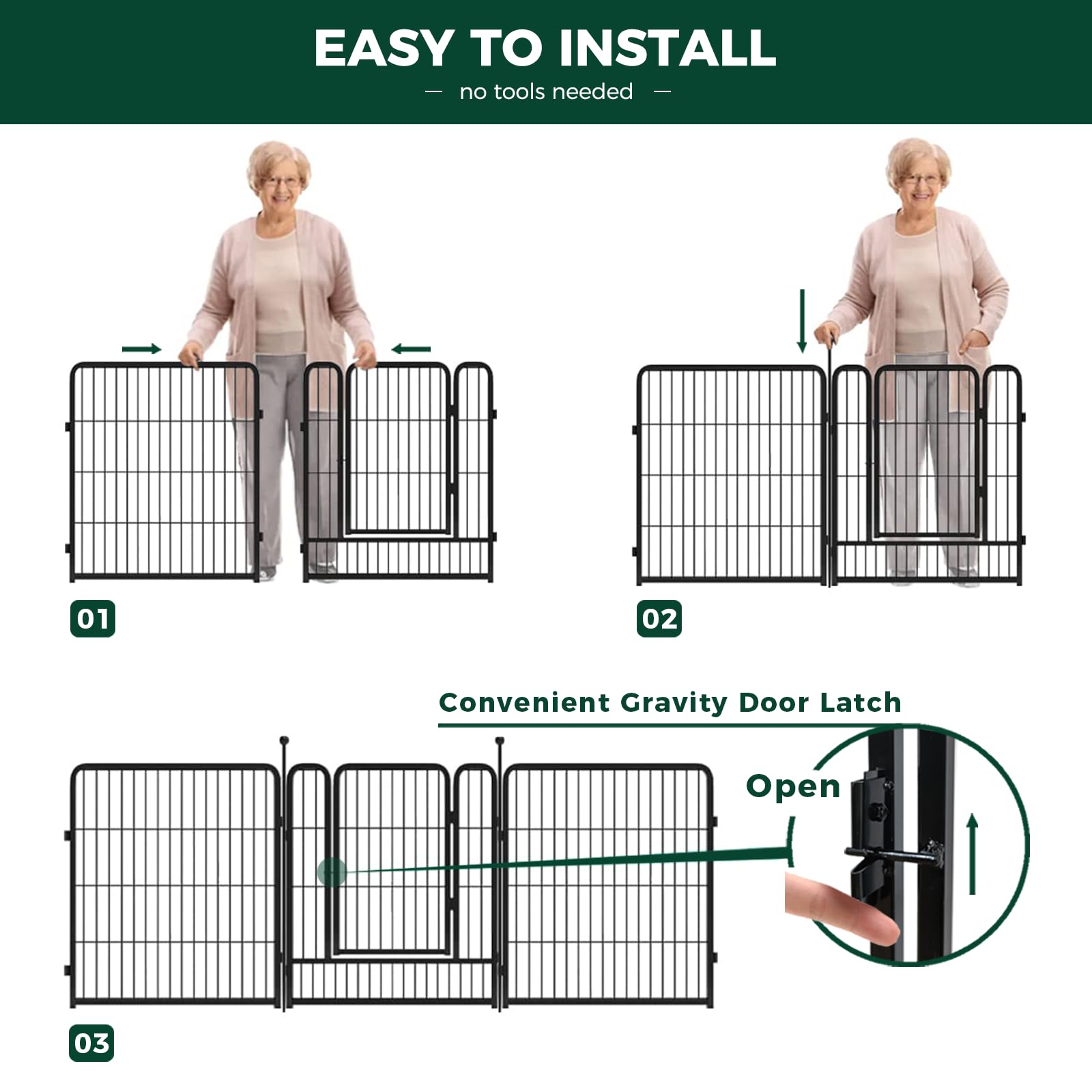 Fxw Rollick Dog Playpen For Indoor, Yard, Rv Camping│Patented, 32 Inch 8 Panels For Small And Medium Dogs
