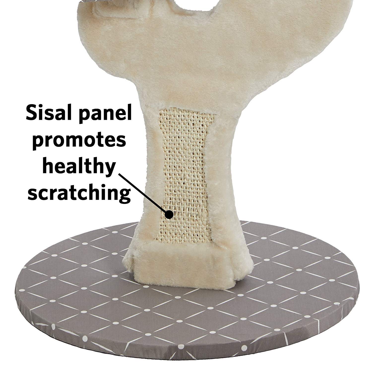 MidWest Homes for Pets Cat Tree | Salvador Cat Tree w/Built-in Sisal Cat Scratching Pad & Cat Look-Out Lounge, Mushroom/Diamond