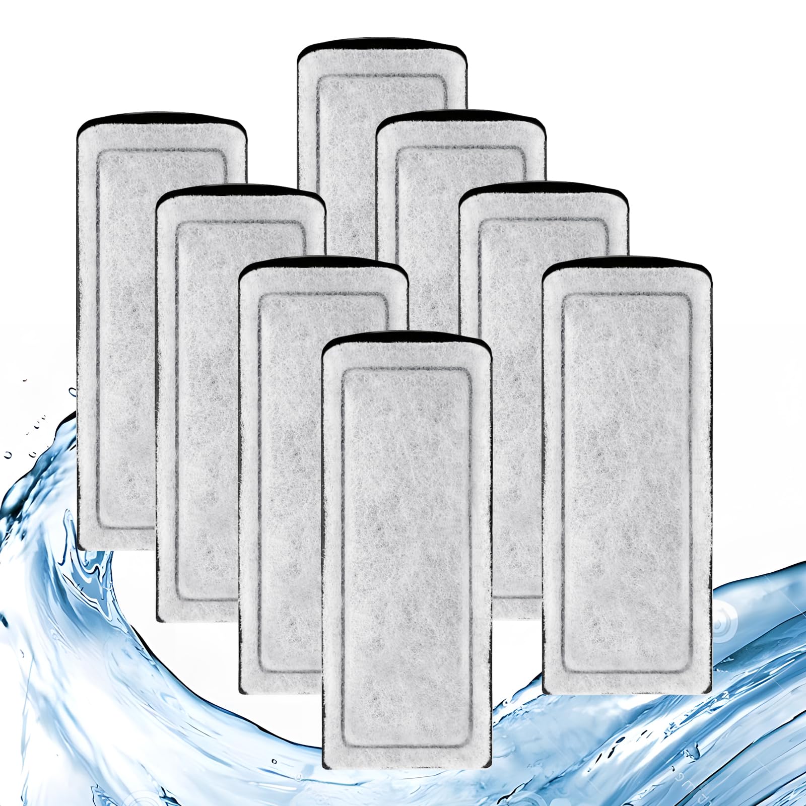 8 Pack Filter Cartridge For Marina Slim Filter S10/S15/S20, Replacement Fish Tank Cartridges With Ceramic For All Three Marina S