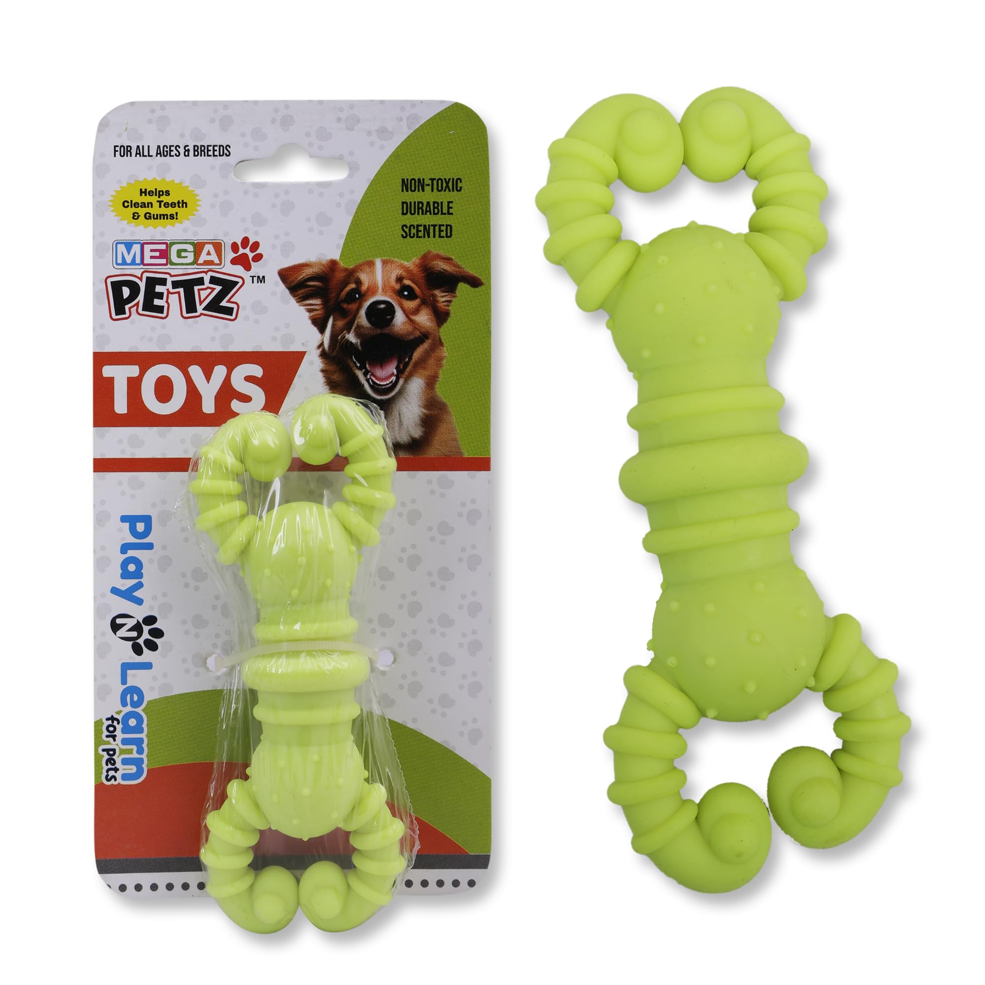 Hello Friends Crab Dog Chew Toy Soft Rubber Scented Safe For Puppies Non Toxic Long Lasting Durable Fun Shape Gentle On Teeth & 