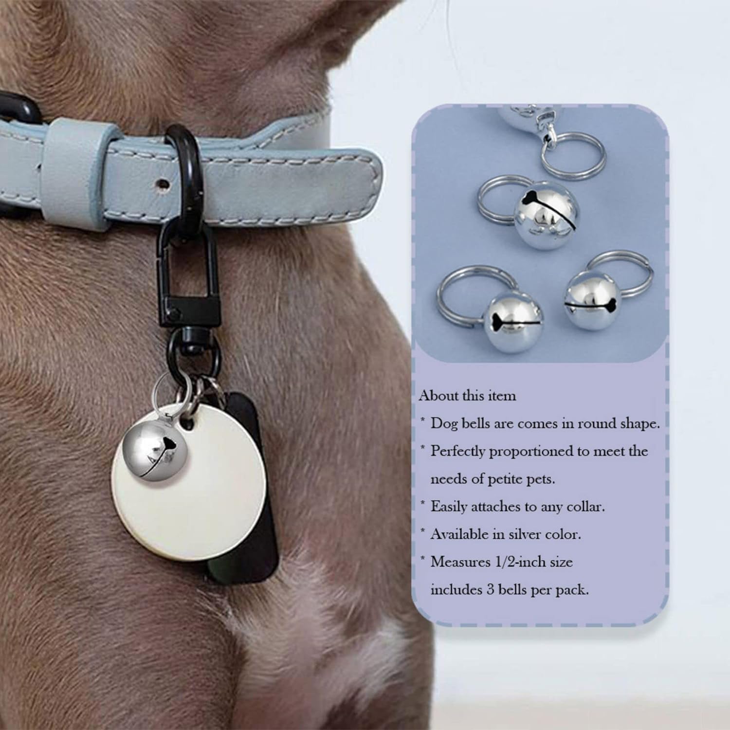 Skypia Round Dog Bells Dog Charm Bells Pet Pendant, 24 Pcs Anti-Lost Training Bells For Collars, Suitable For Pet Pendant Access
