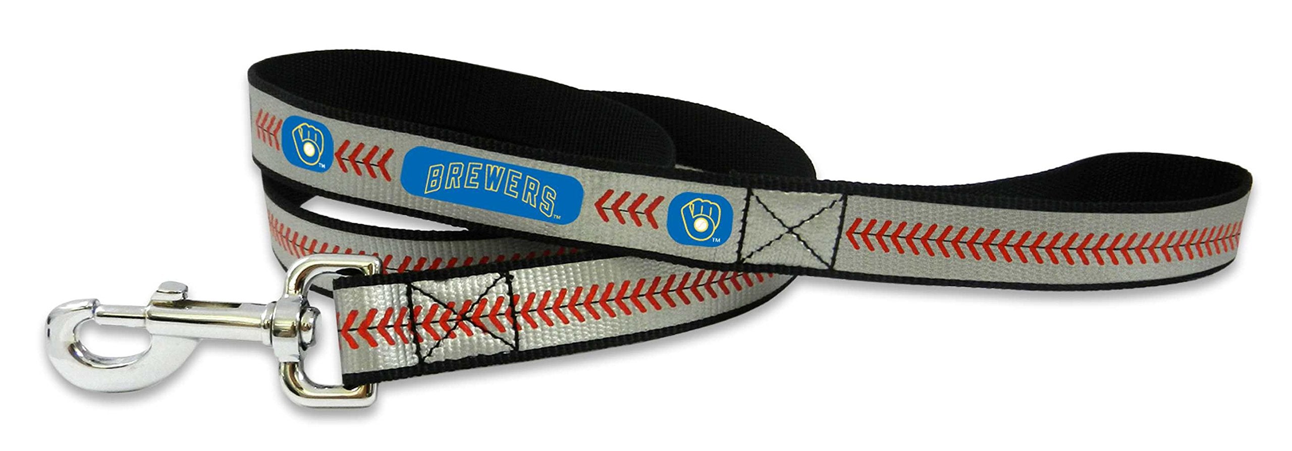 Mlb Milwaukee Brewers Retro Reflective Baseball Leash, Large