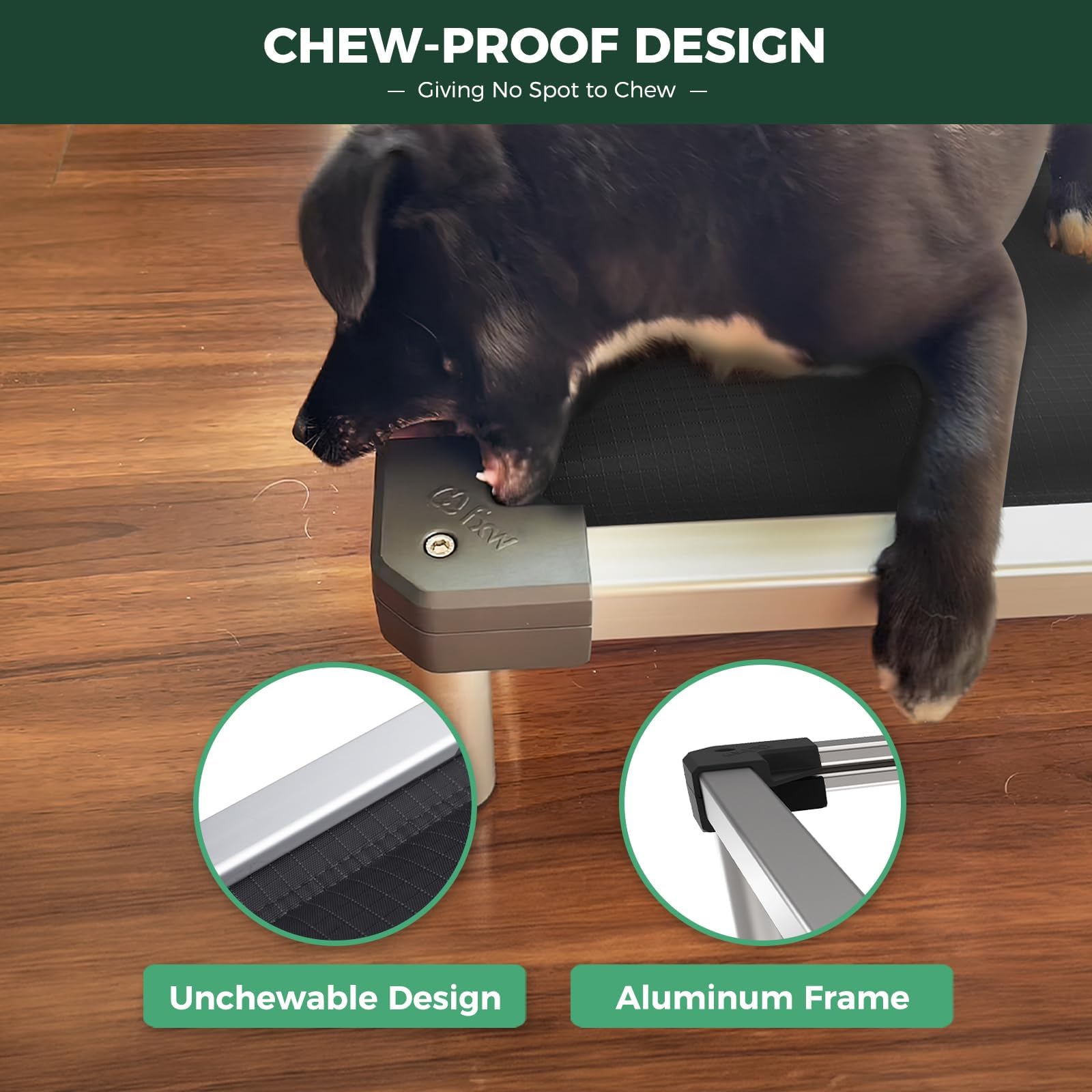 FXW TitanNest Chew-Proof Elevated Dog Bed, XXS-Toy Size, Durable Aluminium & Polyester, Black, Indoor/Outdoor Use, 23"L x 17"W x 4.