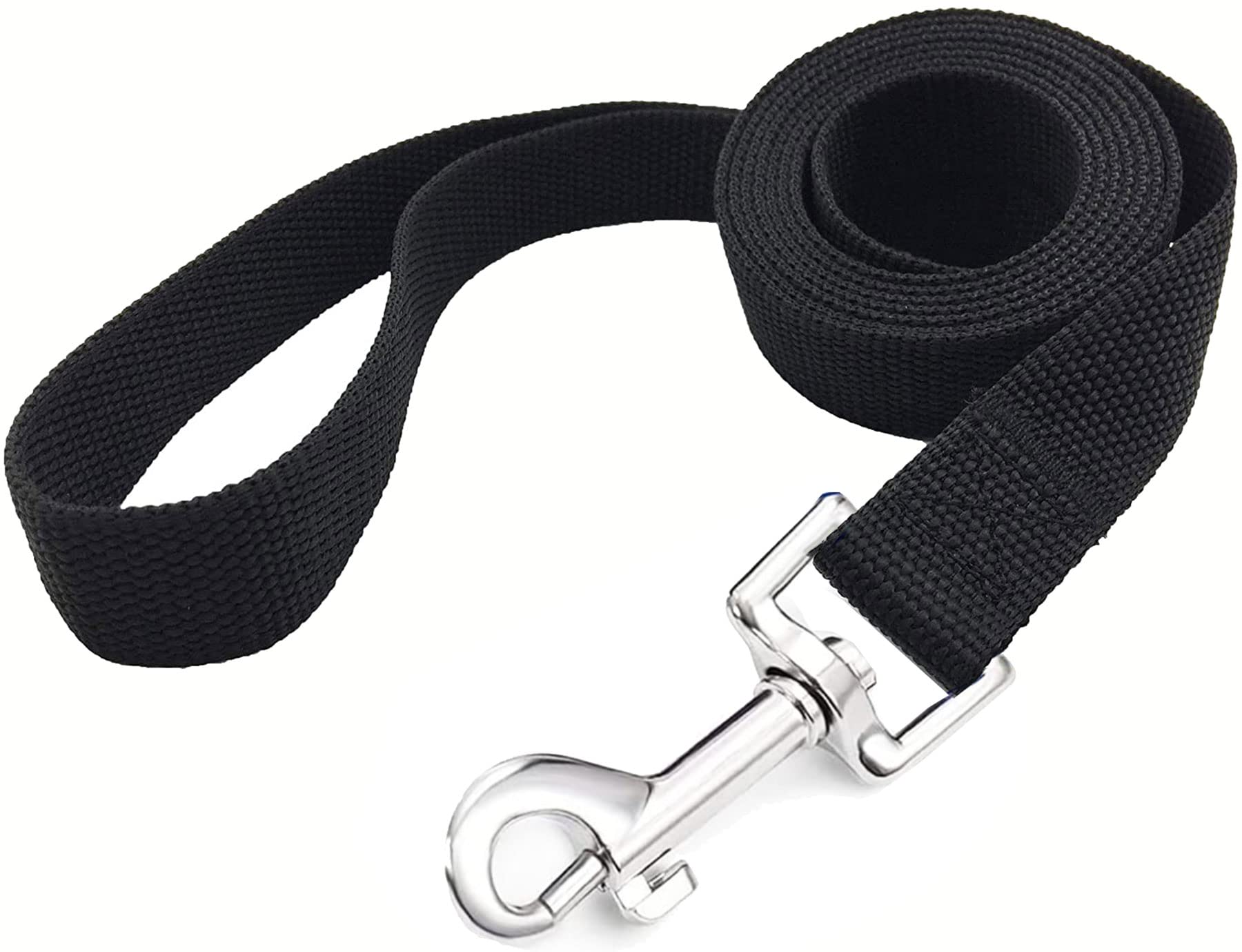 Taian 4Ft/5Ft/6Ft Strong Dog Leash, Nylon Dog Leashes For Small Medium Large Dogs (Black, 1 In X 15 Ft)