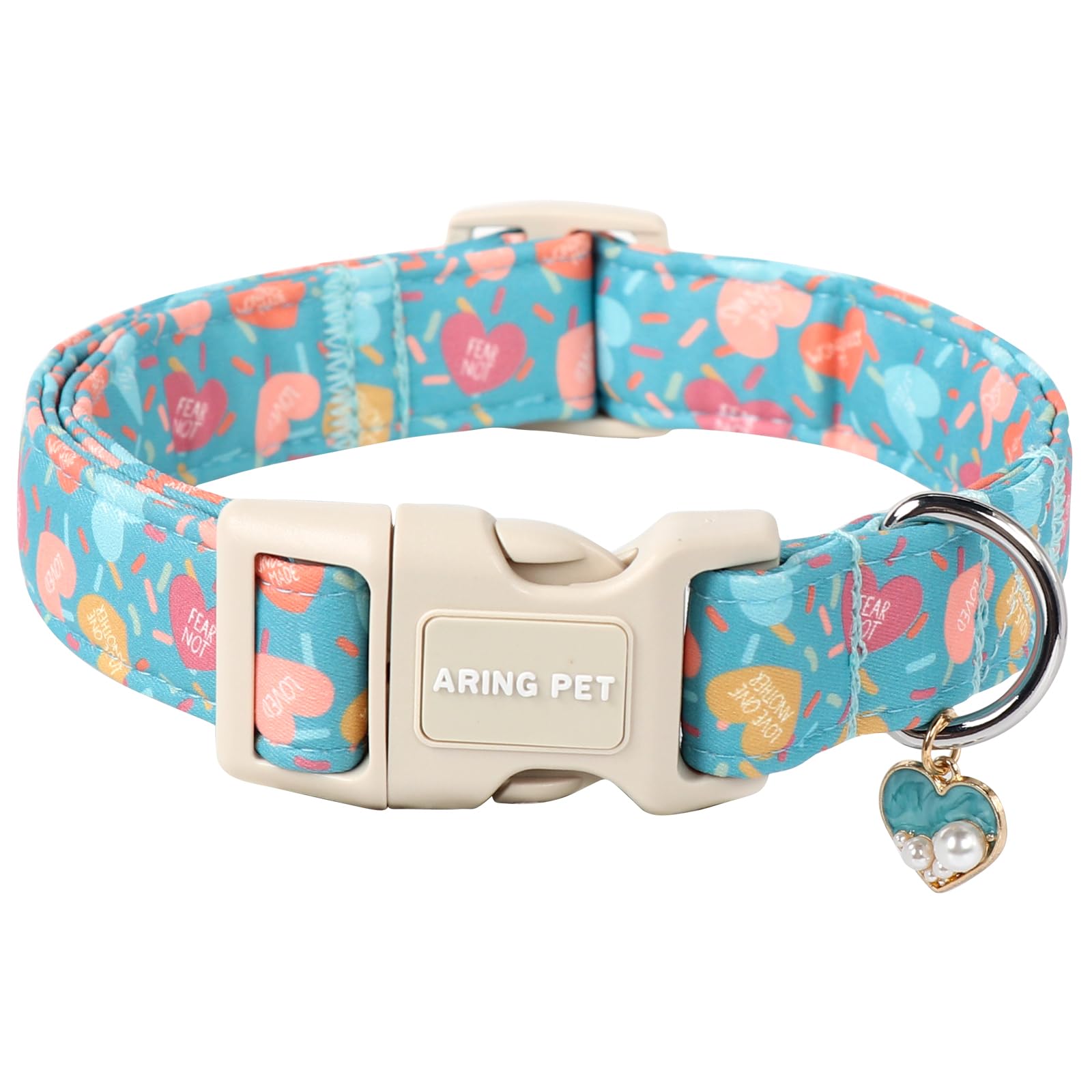 Aring Pet Valentine'S Day Dog Collar-Cute Blue Heart Dog Collars, Adjustable Valentine Heart Pet Collars Puppy Collar With Quick