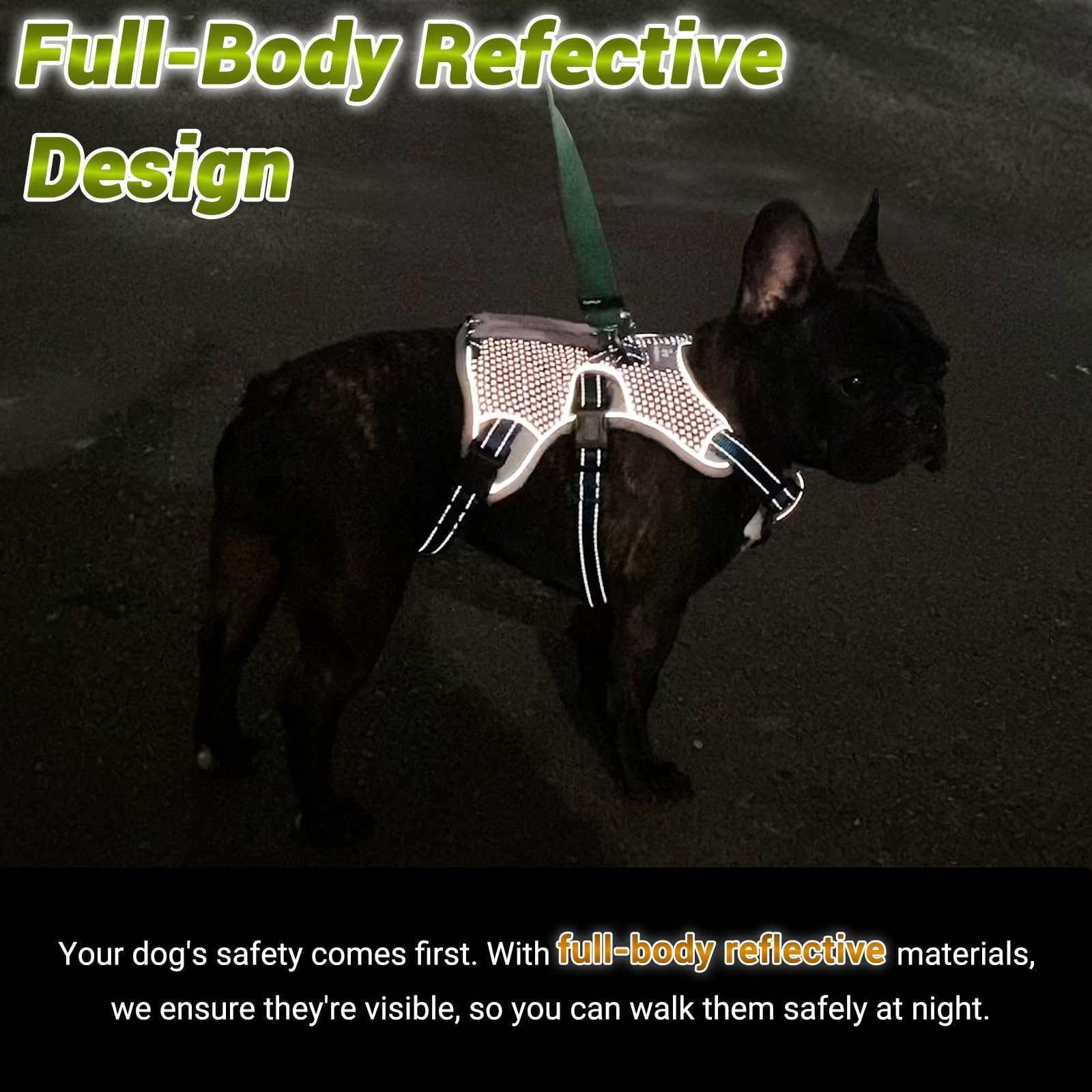 Belpro Multi-Use Support Dog Harness, Escape Proof No Pull Reflective Adjustable Vest With Durable Handle, Dog Walking Harness F